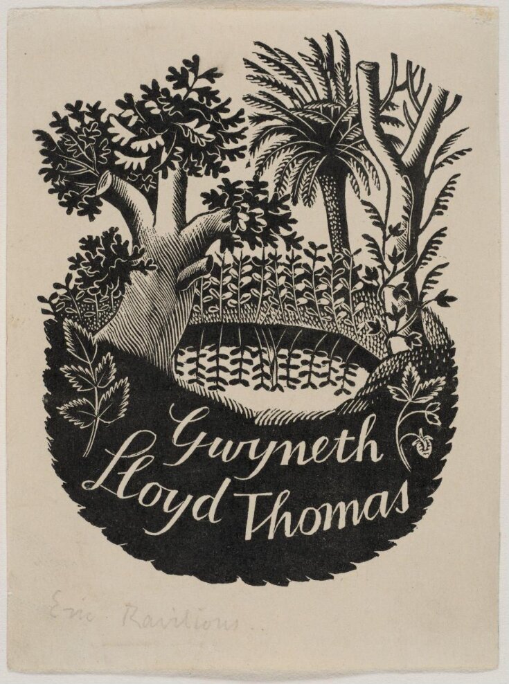 proof for a bookplate for Gwyneth Lloyd Thomas top image