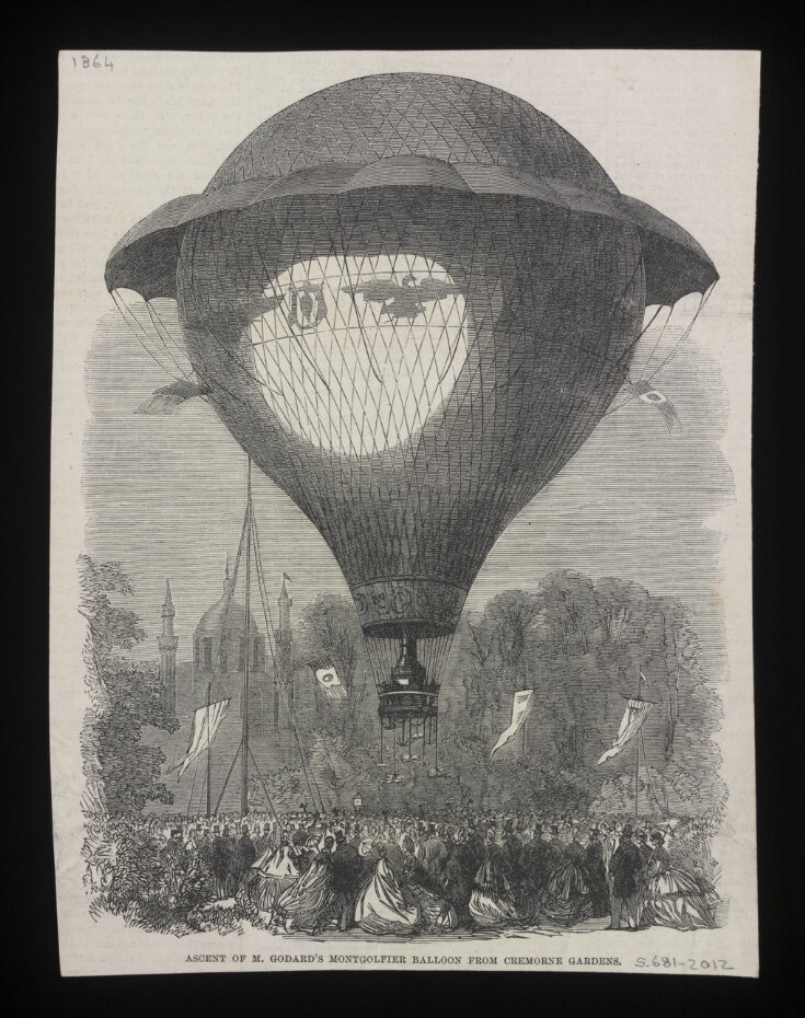Ascent of M. Godard's Montgolfier Balloon From Cremorne Gardens top image