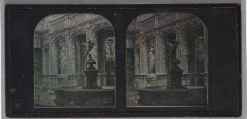 Stereoscopic daguerreotype of the Renaissance Court at Crystal Palace, Sydenham