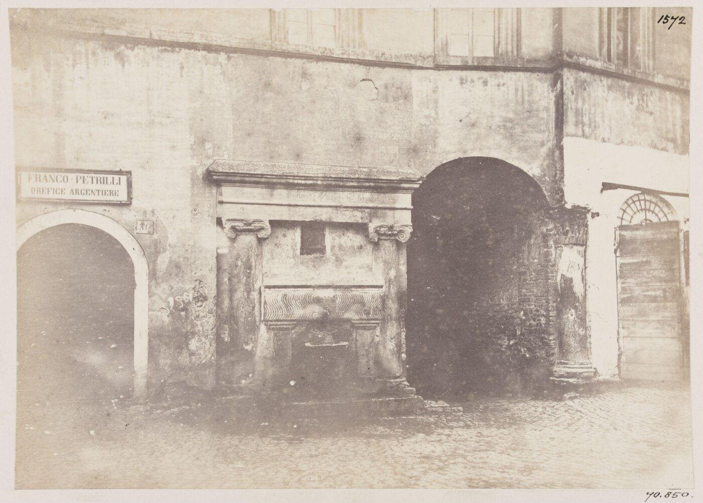 Parker, John Henry, Out of Rome - Tivoli, Fountain made of an Antique Sarcophagus and Columns.