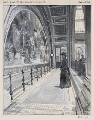 Fresco by Lord Leighton, P.R.A., "The Industrial Arts applied to War' in the north gallery of the South Court