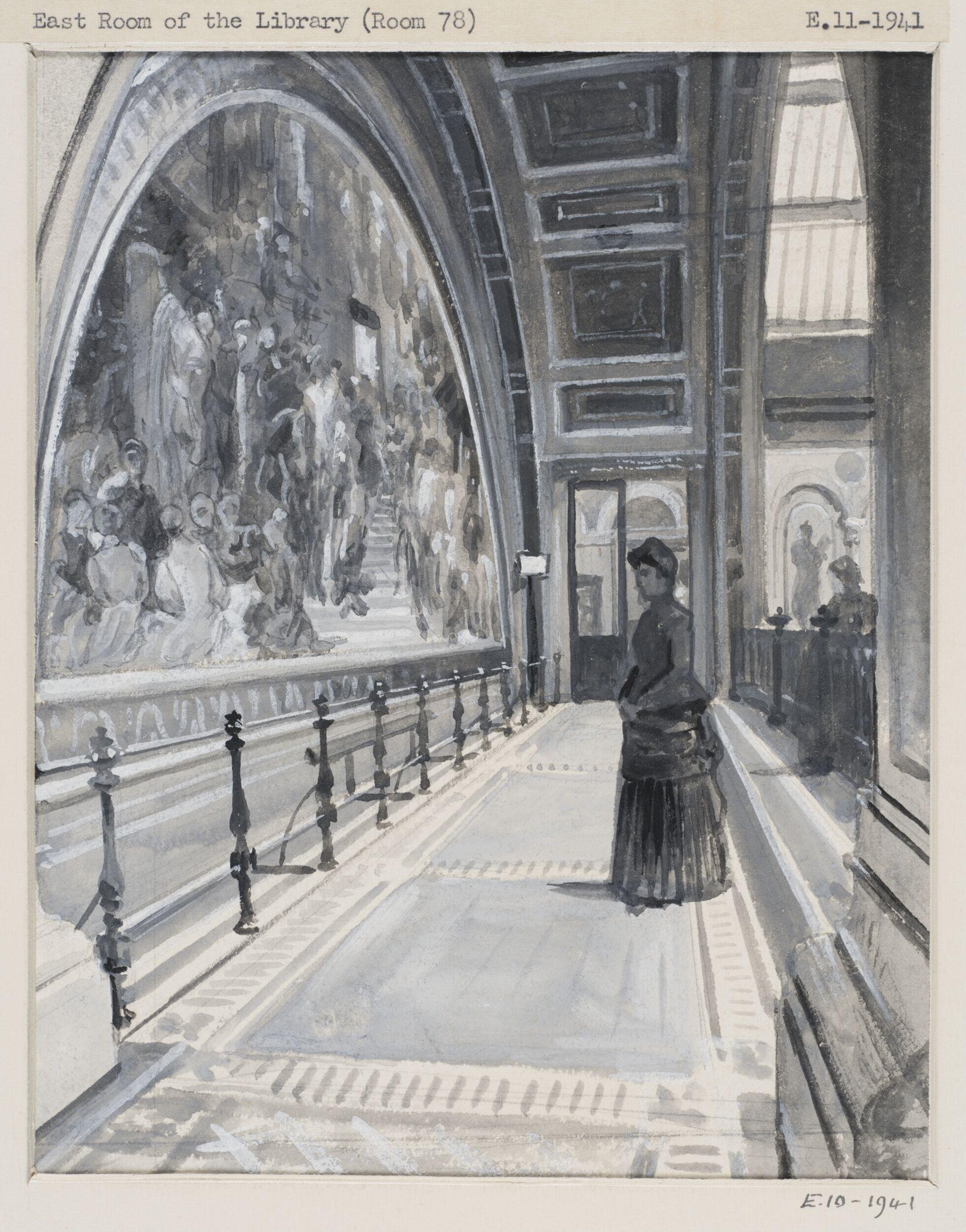 Fresco by Lord Leighton, P.R.A., "The Industrial Arts applied to War' in the north gallery of the South Court