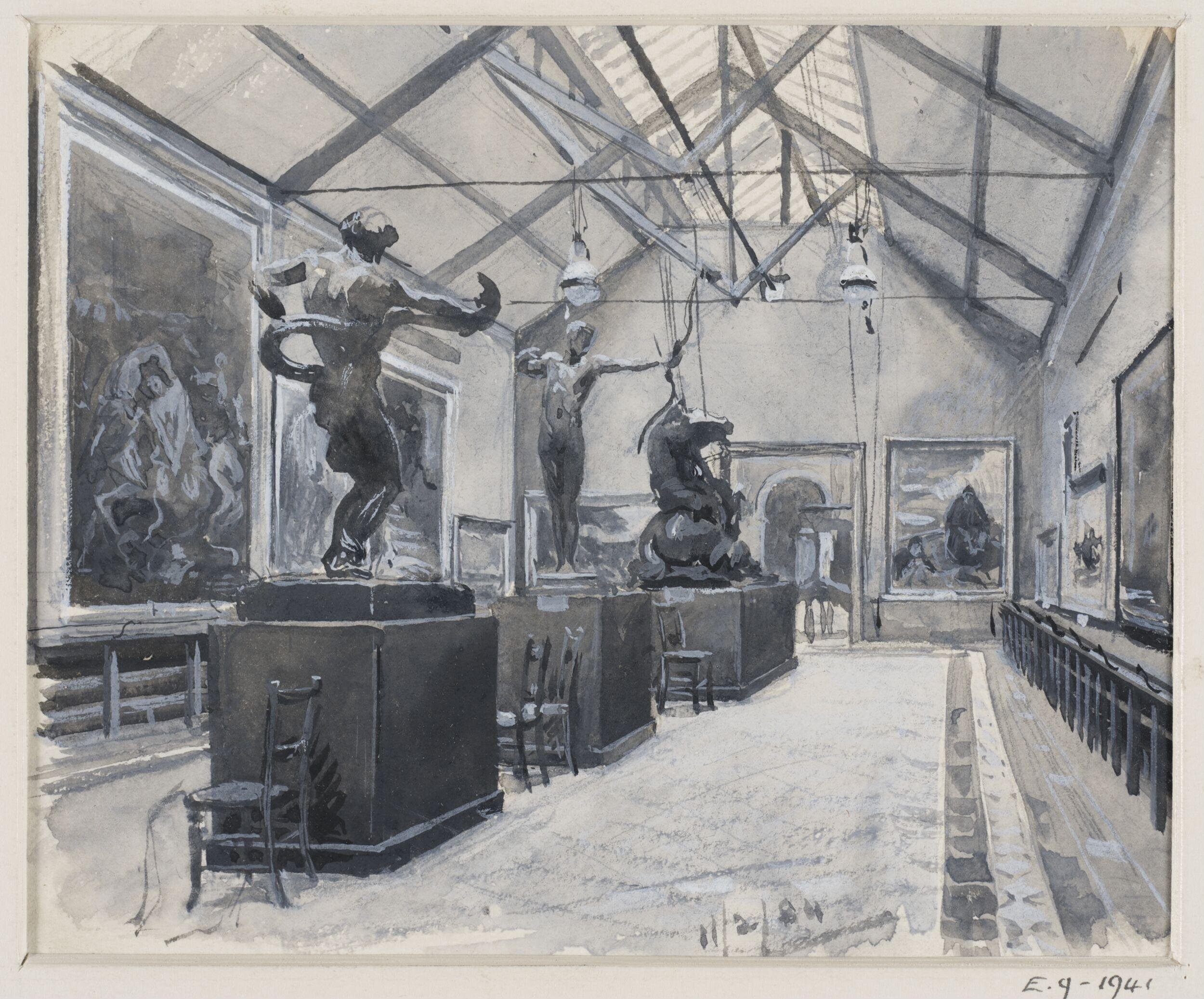 Temporary gallery used to house an exhibition of British Art