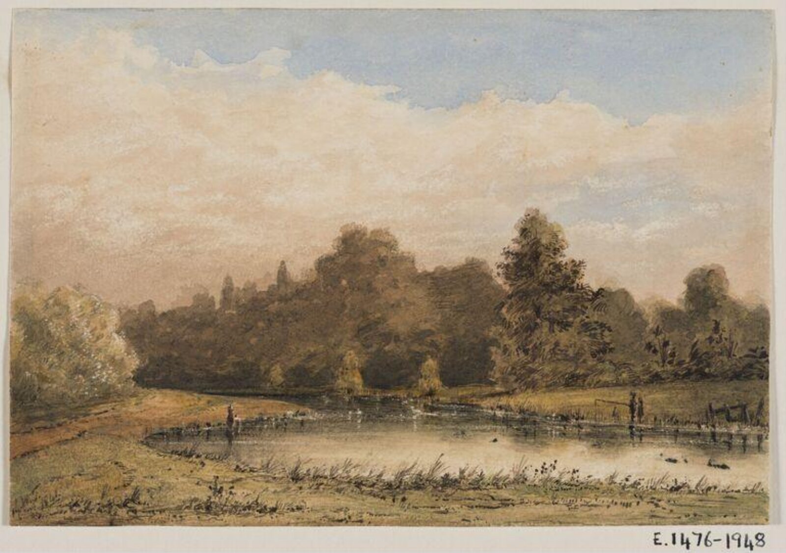 River scene near Teddington, Middlesex, George H. Thacker, 09/1841