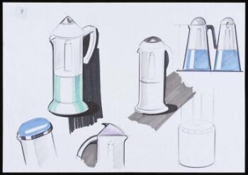 7 sketch designs for the Biesse Coffee Pot