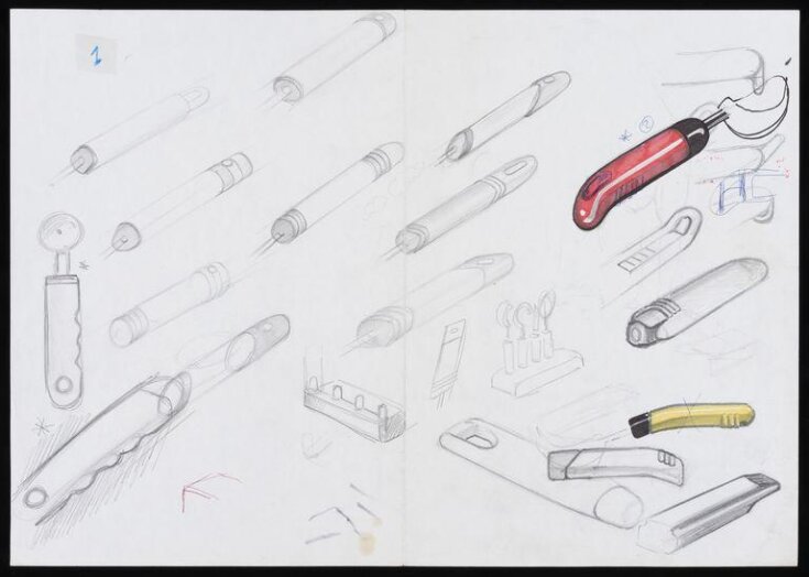 Sketch designs for handles for  kitchen implements top image