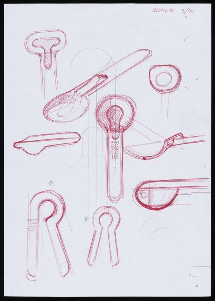 Perspective sketch designs for bottle openers and an ice-cream scoop top image