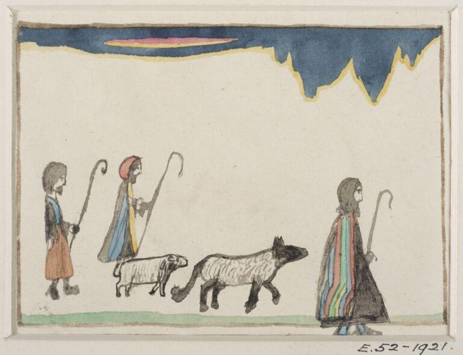 Sheep and shepherds, Elizabeth Gill, 1917