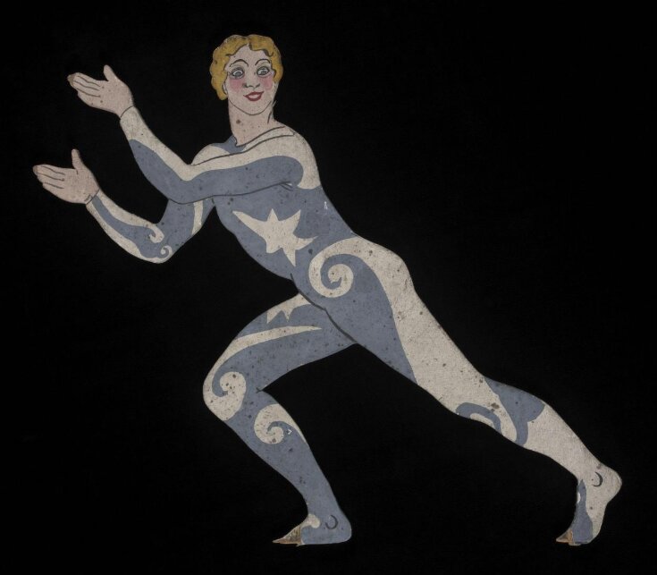Wooden figure showing an acrobat image
