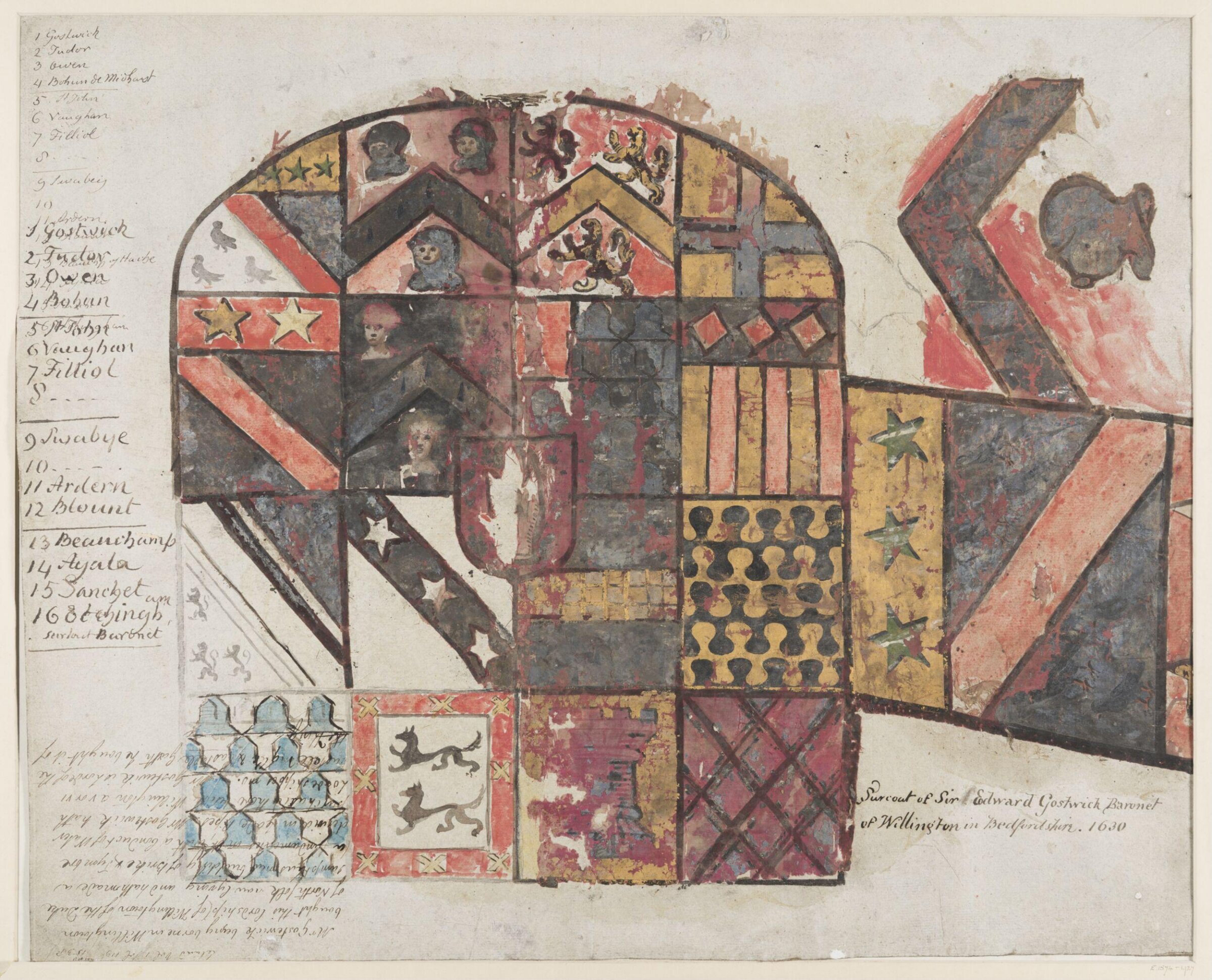 Watercolour drawing, David Thomas Powell, first quarter 17th century
