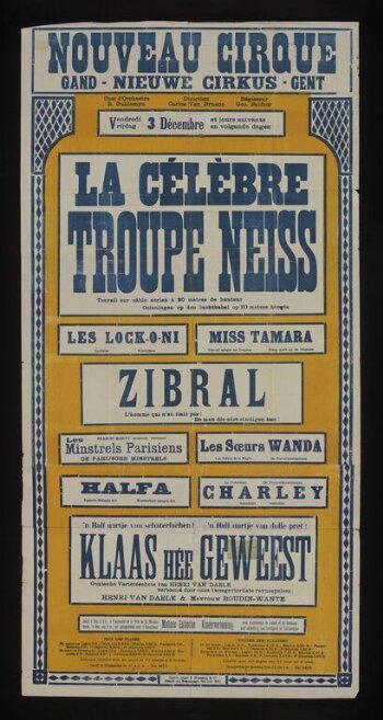 Poster advertising the Nouveau Cirque, Ghent