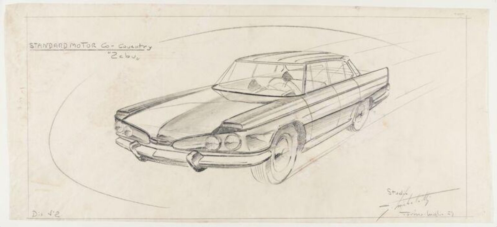 Design for a car, Giovanni Michelotti, 1955-60
