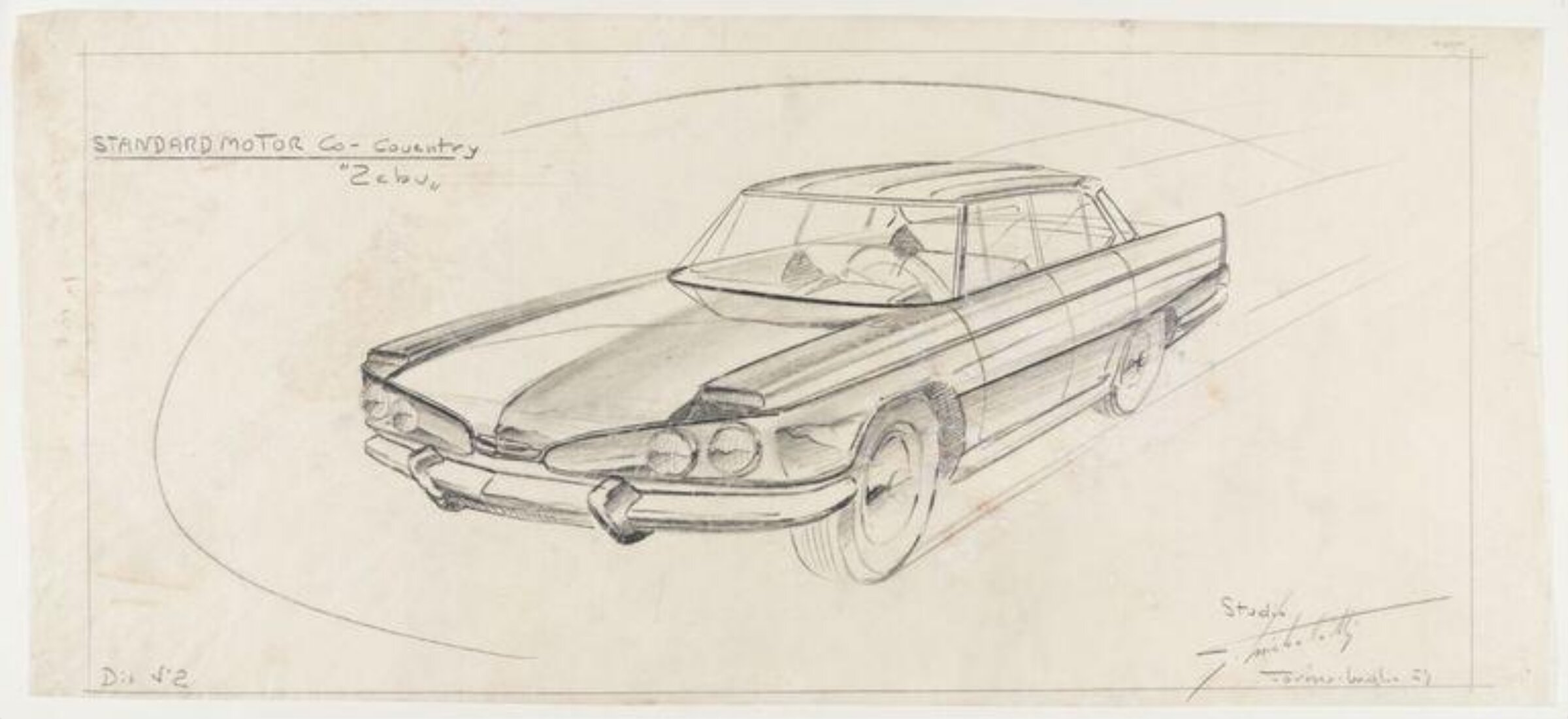 Design for a car, Giovanni Michelotti, 1955-60