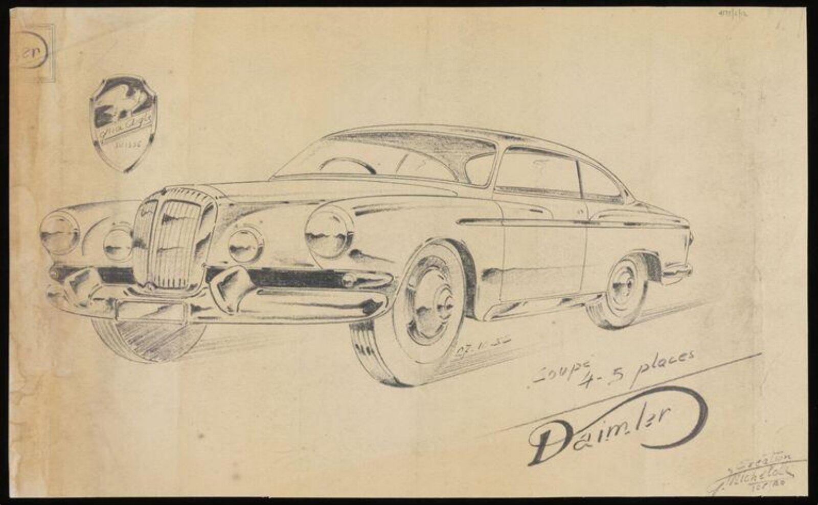 Design for a car, Giovanni Michelotti, 1955-60