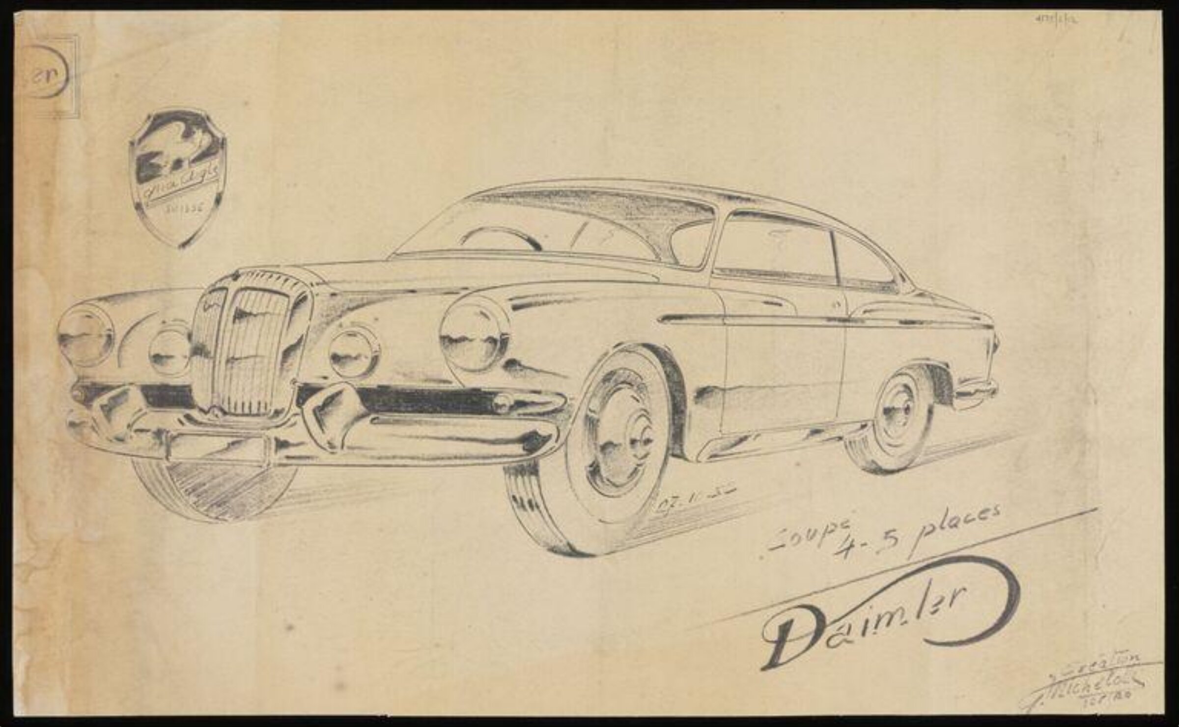 Design for a car, Giovanni Michelotti, 1955-60