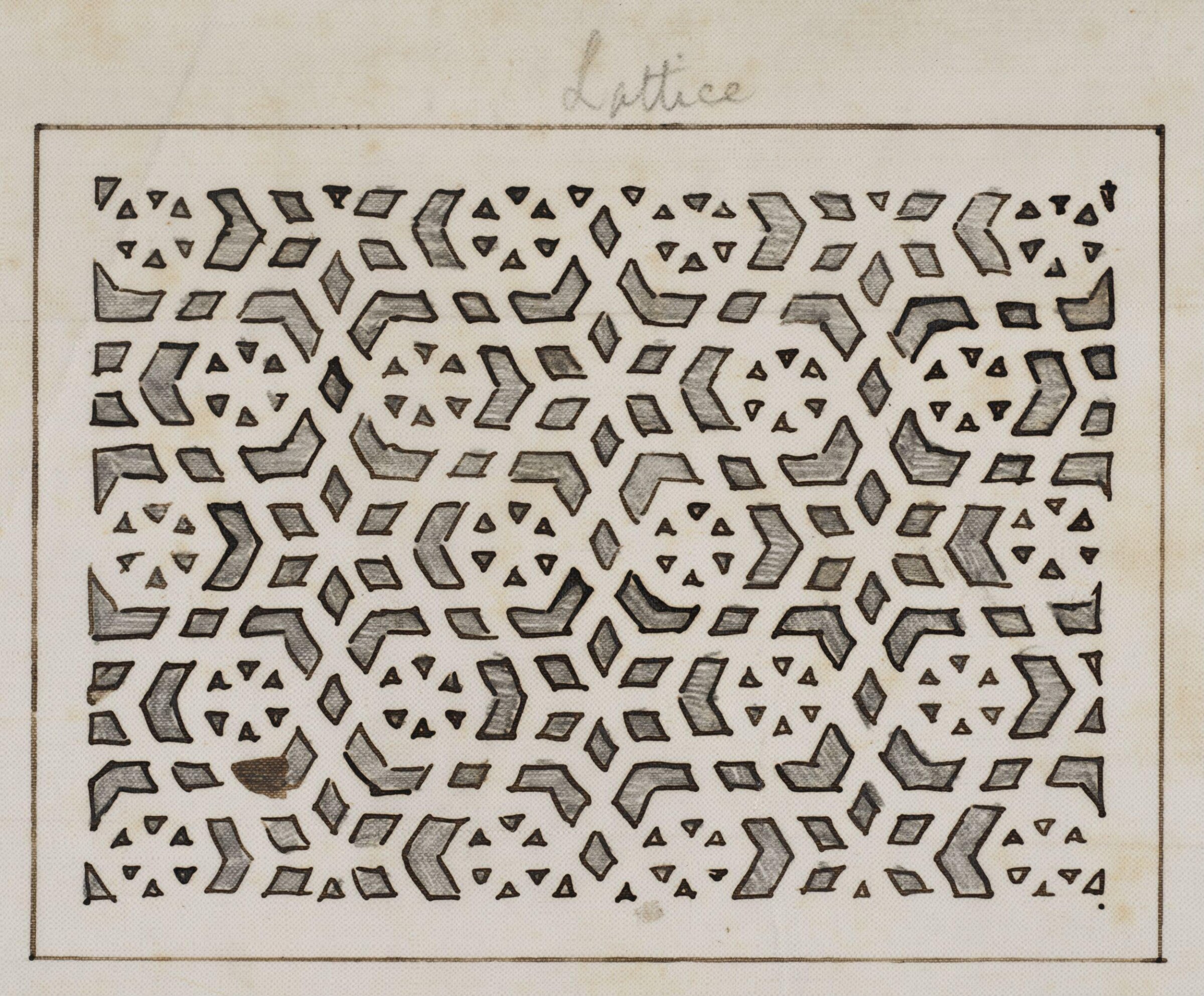 One of 16 drawings and tracings of Saracenic pavements, ornament, lattices etc in Cairo, Frank Dillon, 1823-1909
