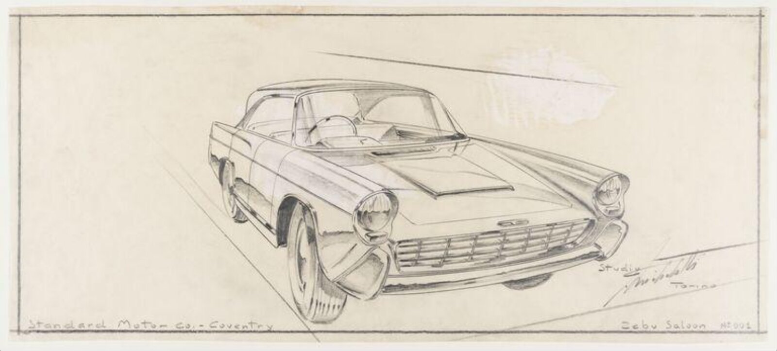 Design for a car, Giovanni Michelotti, 1955-60