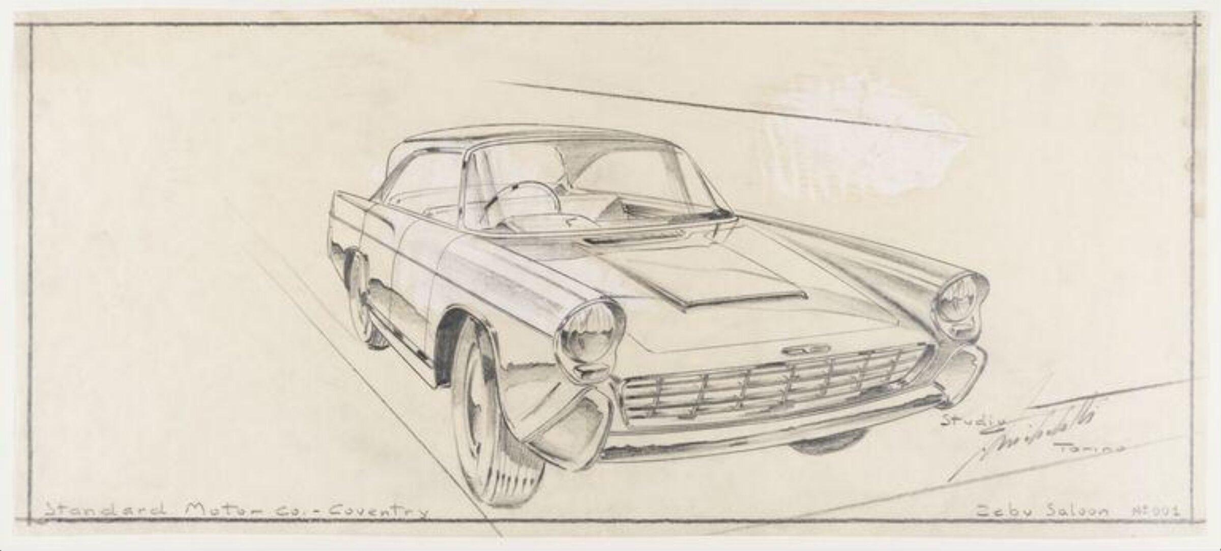 Design for a car, Giovanni Michelotti, 1955-60