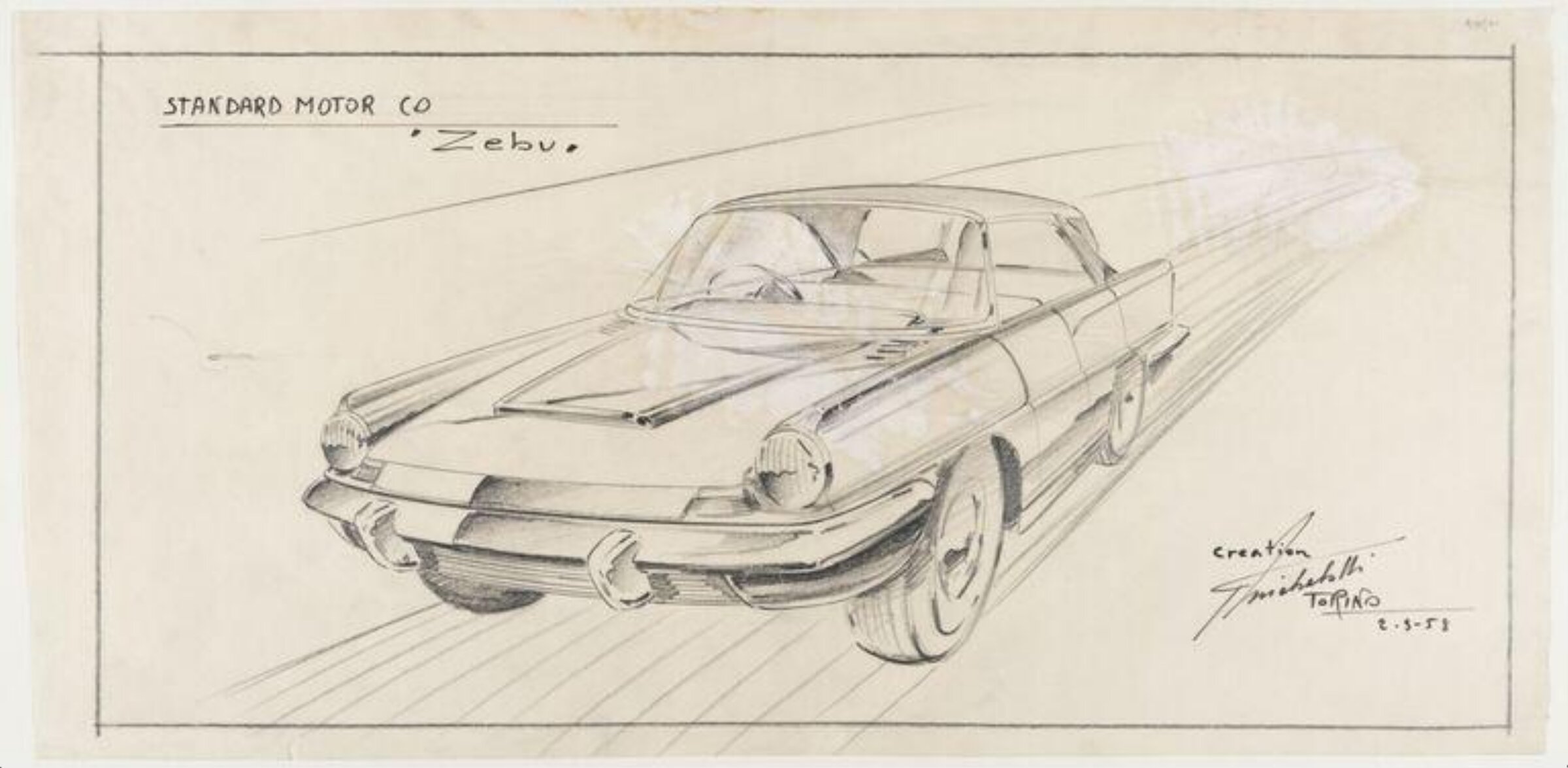 Design for a car, Giovanni Michelotti, 1955-60