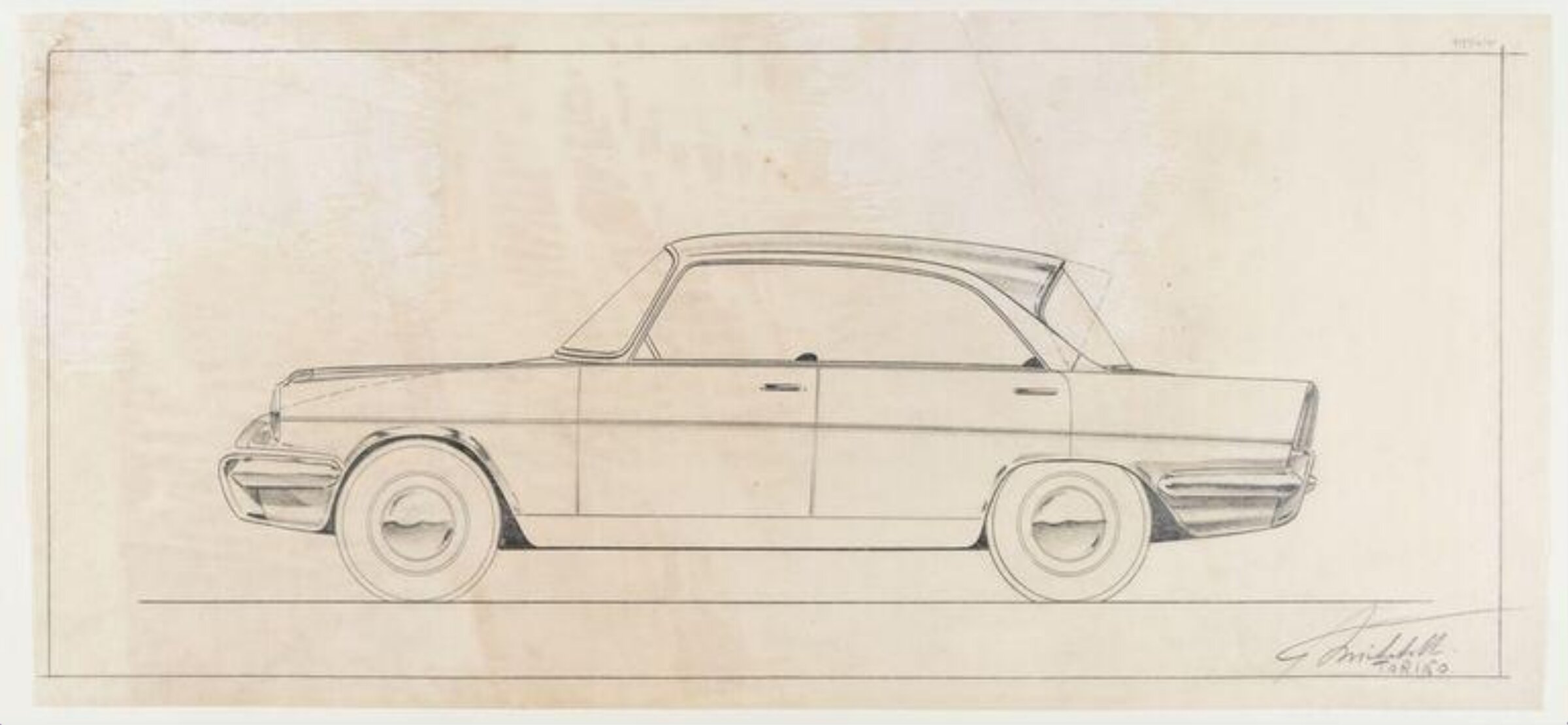 Design for a car, Giovanni Michelotti, 1955-60