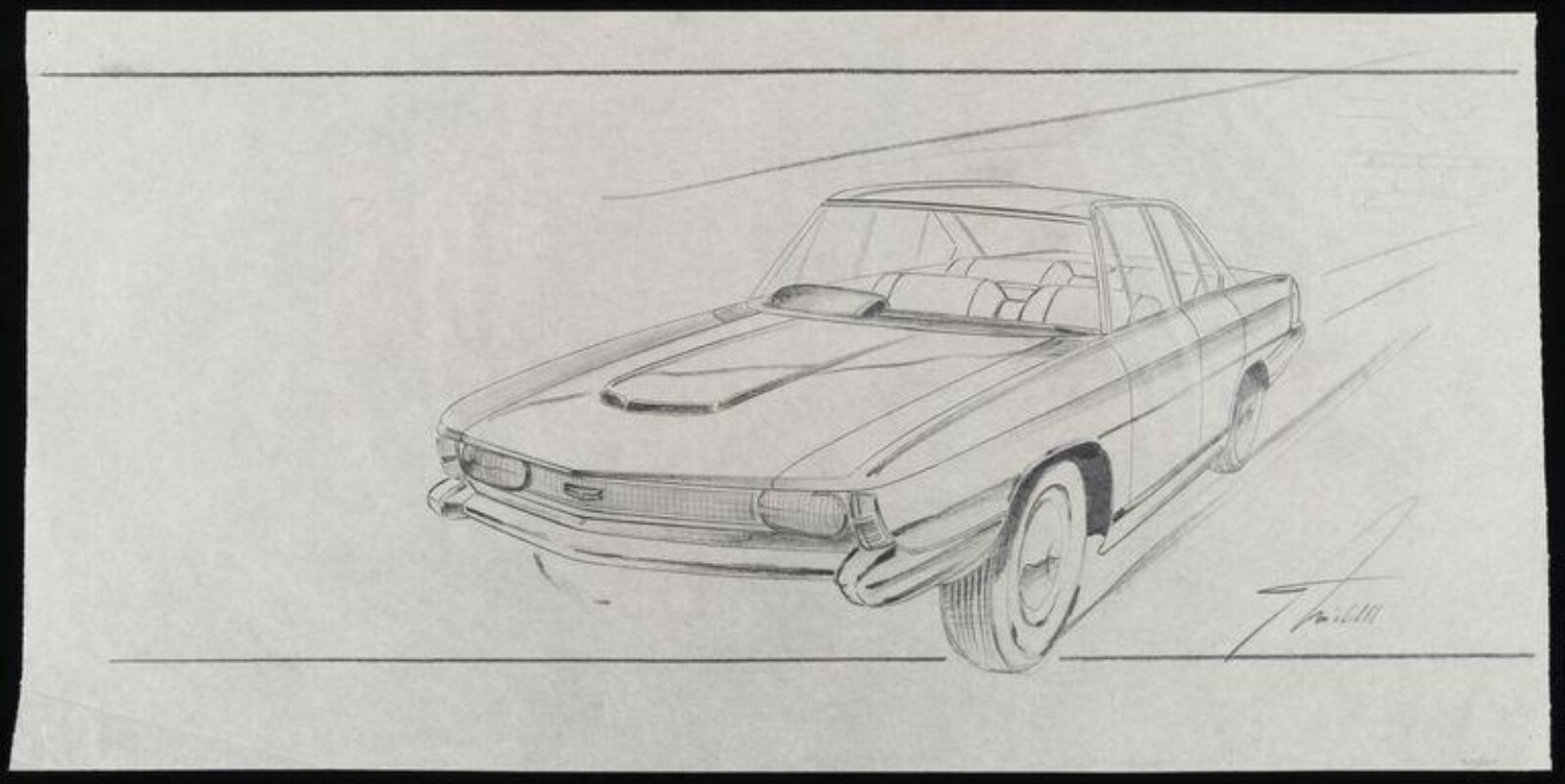 Design for a car, Giovanni Michelotti, 1955-60