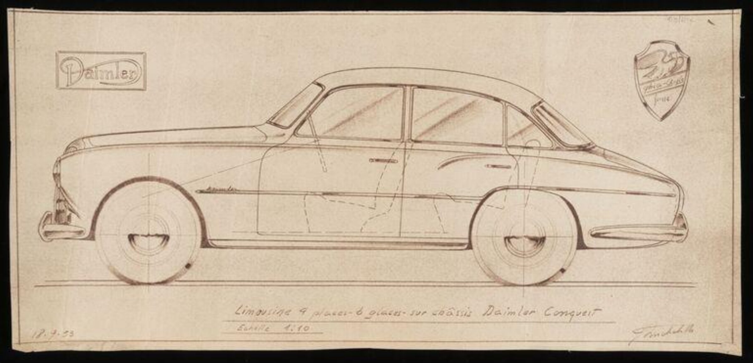 Design for a car, Giovanni Michelotti, 1955-60