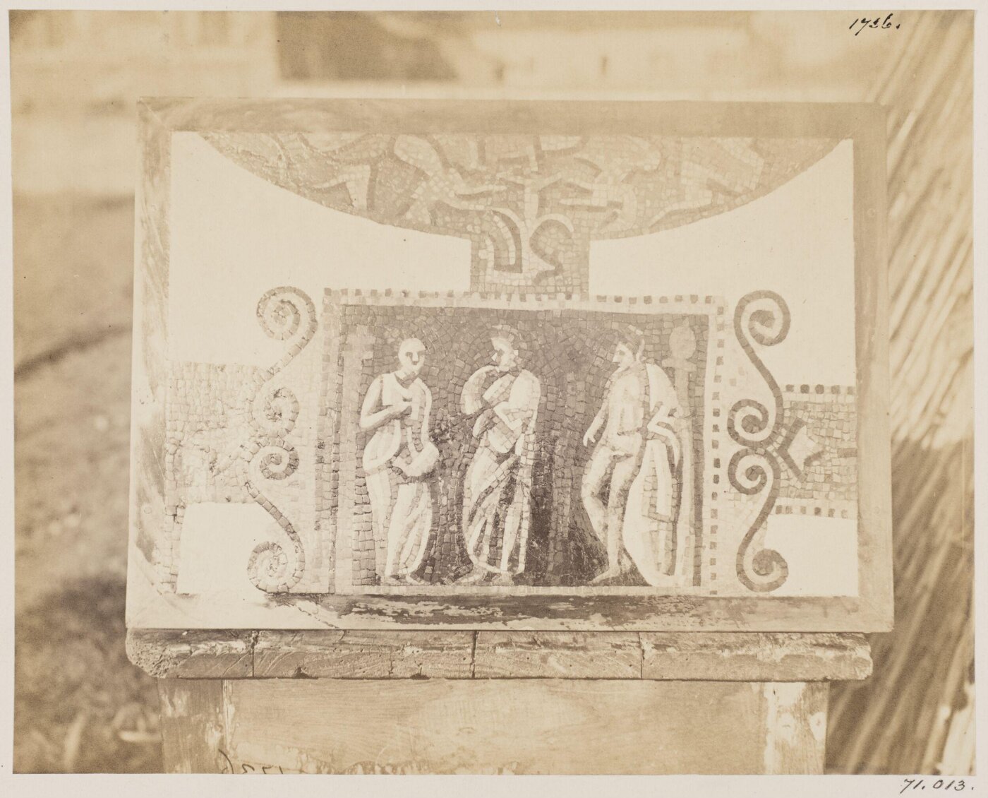 Parker, John Henry, Excavations, 1868 - Mosaic Picture found in the walls of the private house of Hadrian, A.D. 120, in the Vigna Guidi