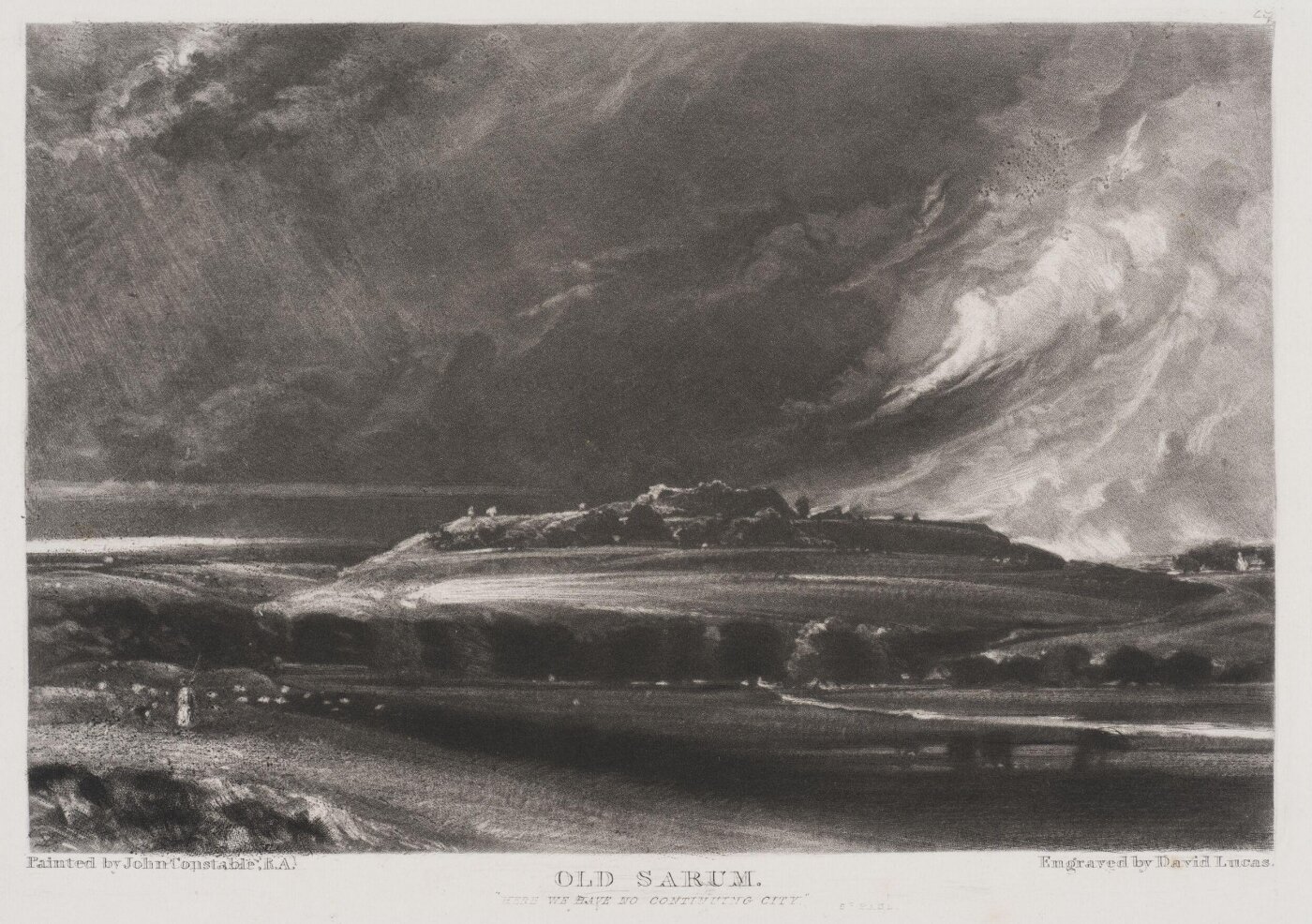 Constable, John RA, OLD SARUM. "HERE WE HAVE NO CONTINUING CITY." ST. PAUL