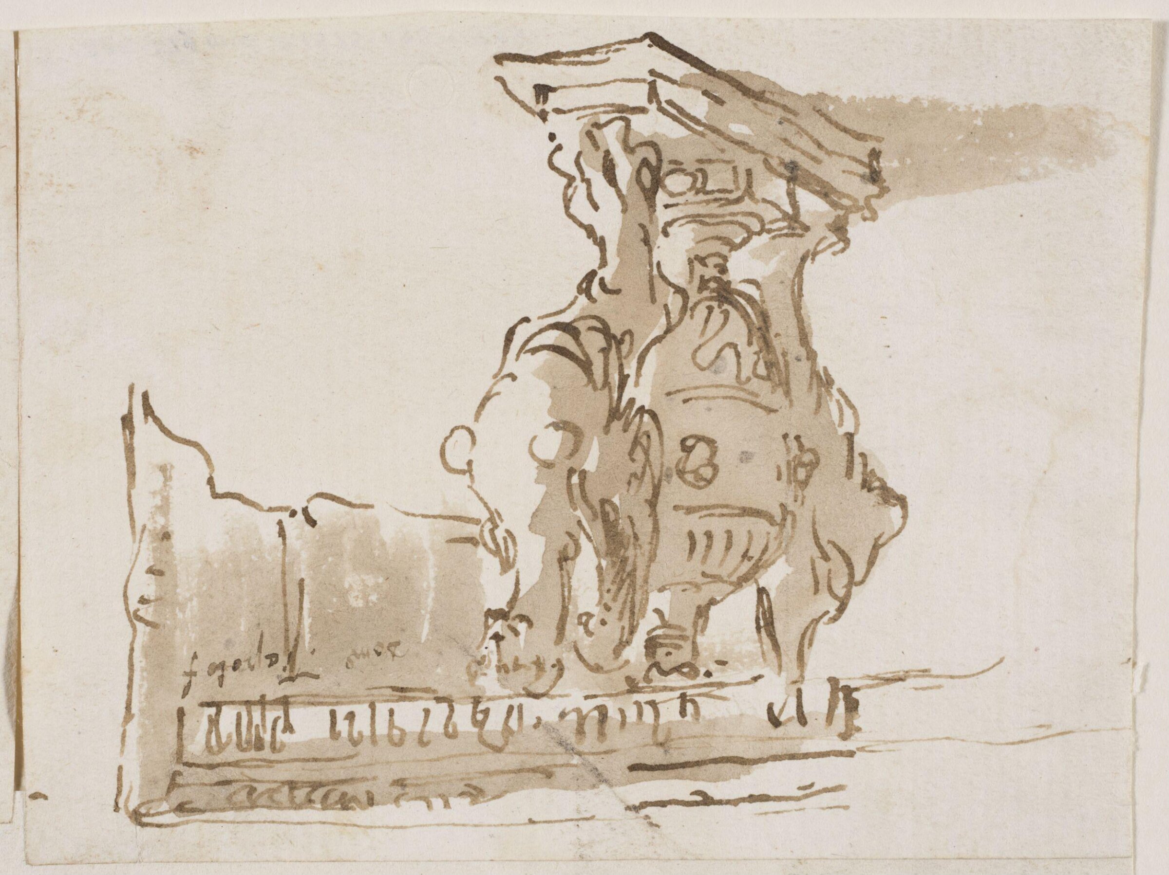 A similar sketch for a table, Domenico Tiepolo, 18th century