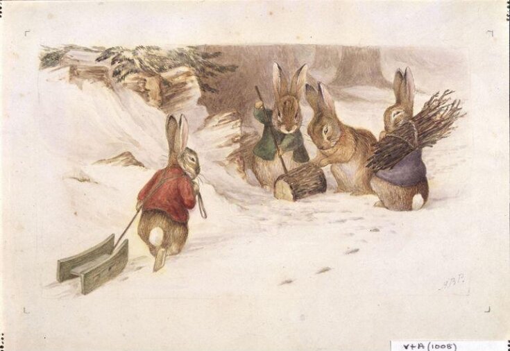 Four rabbits in the snow top image
