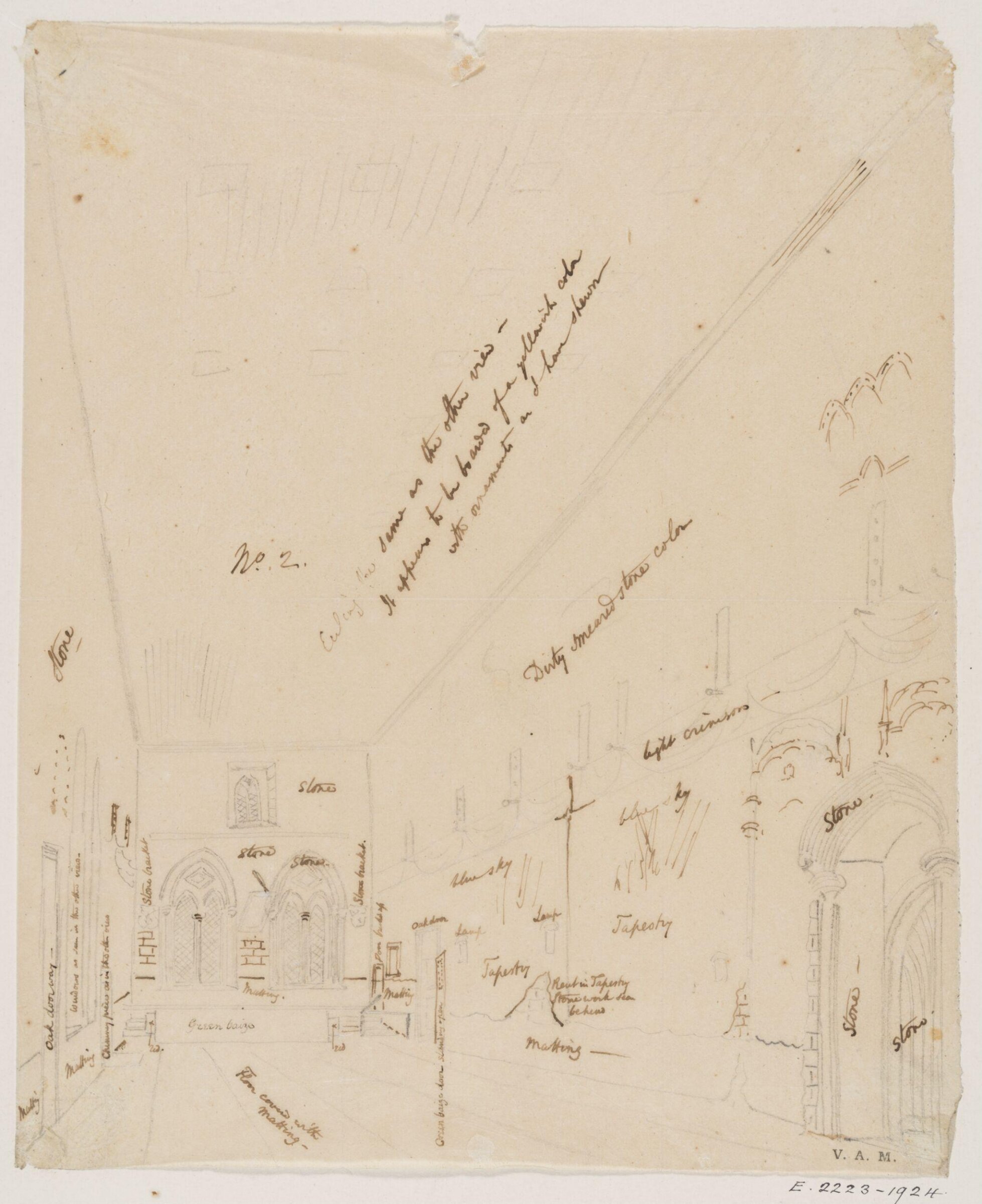 The walls of the Painted Chamber, Westminster Palace, John Carter, ca. 1790-1810