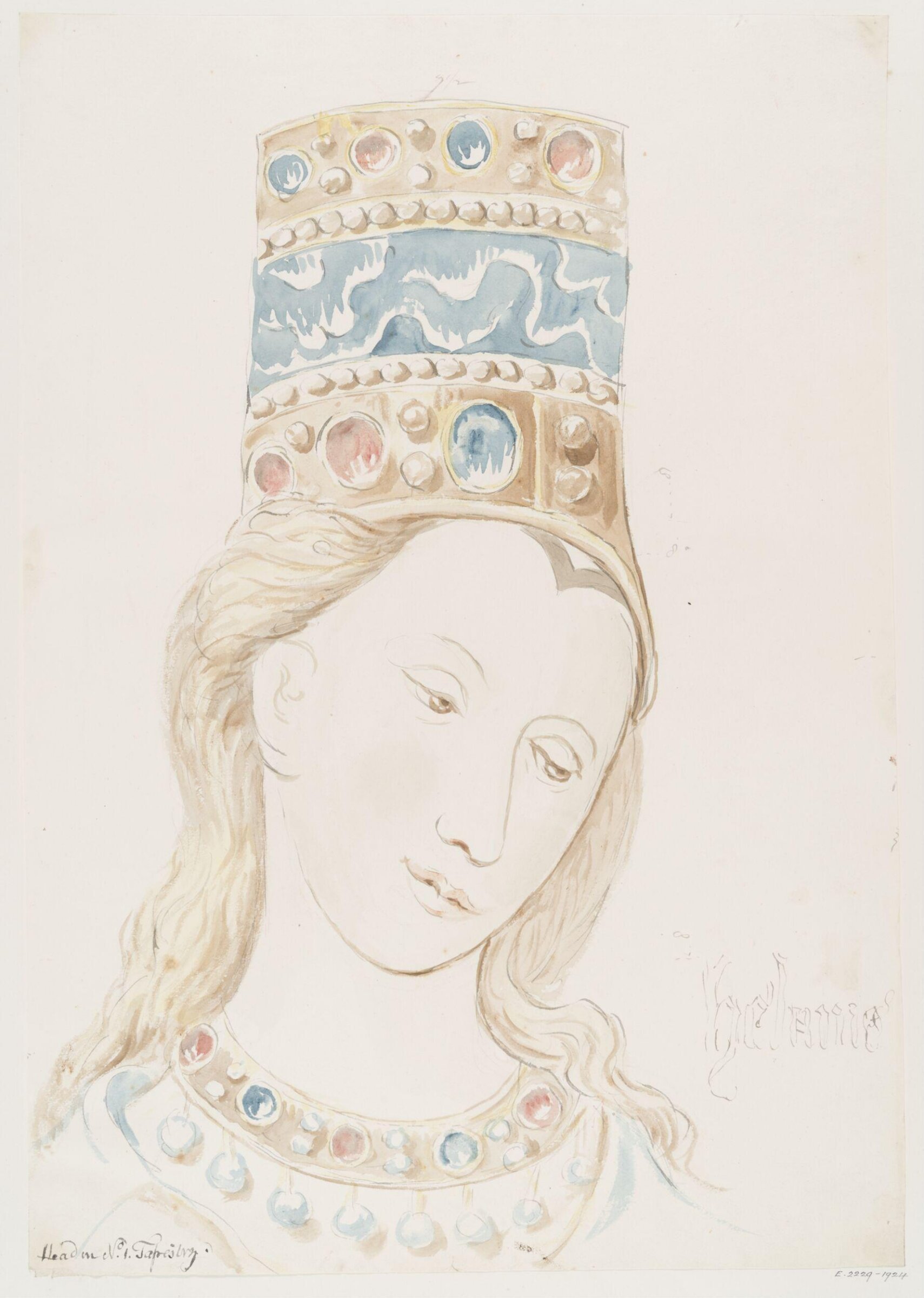 Head in No. 1 Tapestry, John Carter, ca. 1790-1810