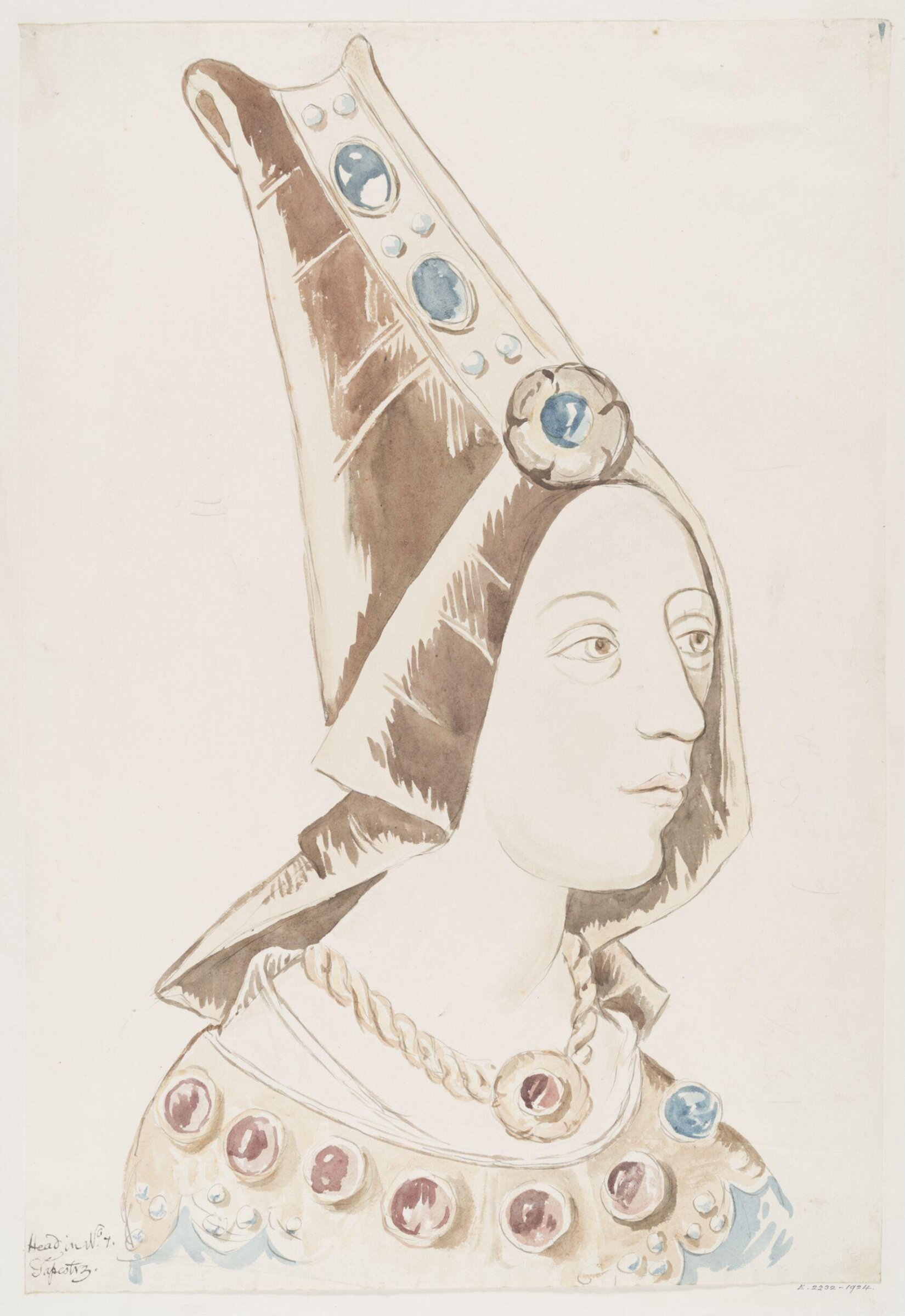 Head in No. 1 Tapestry, John Carter, ca. 1790-1810