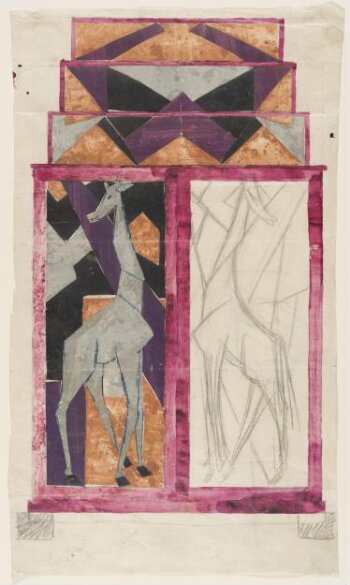 Design for a marquetry and lacquer cabinet