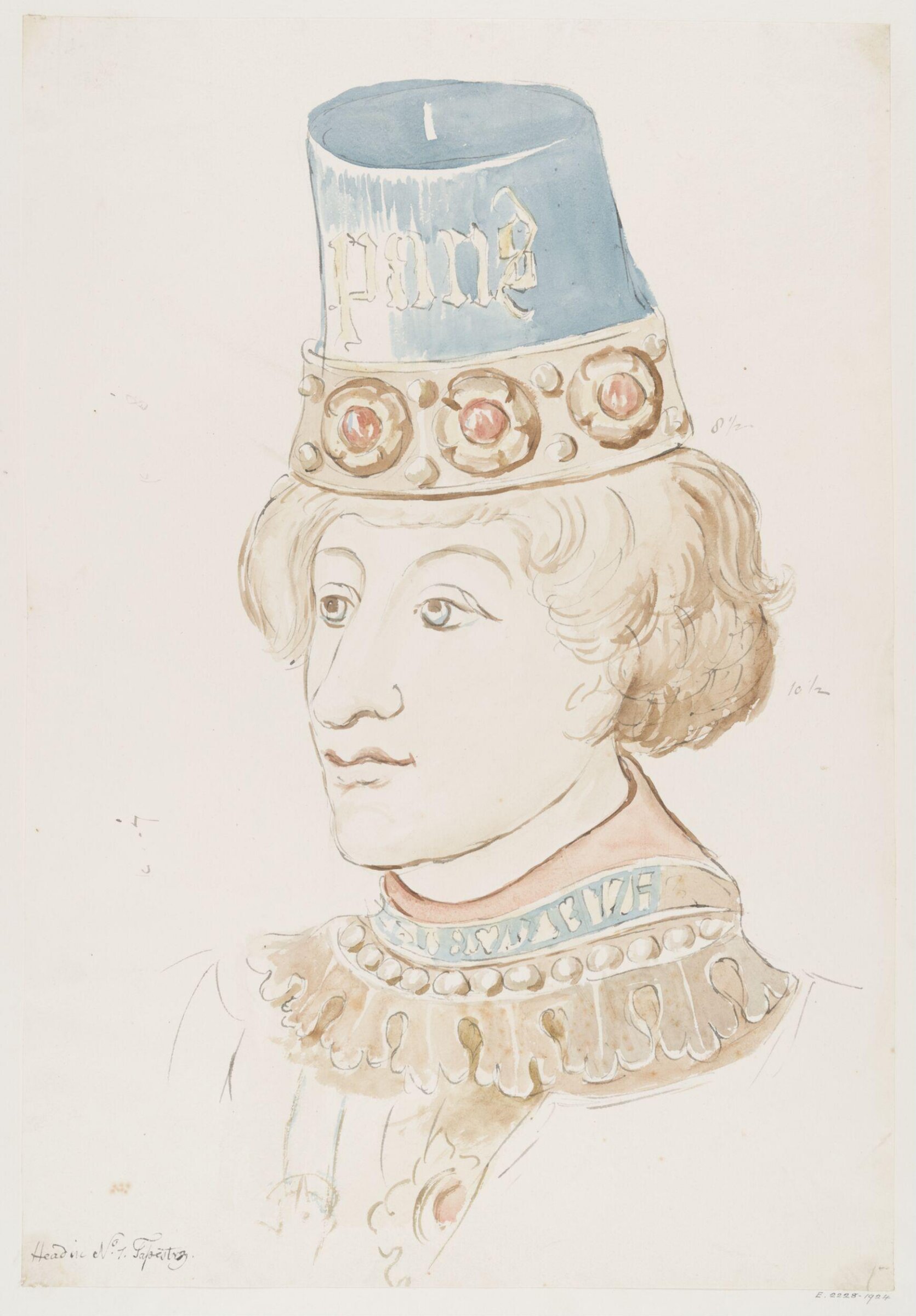 Head in No. 1 Tapestry, John Carter, ca. 1790-1810
