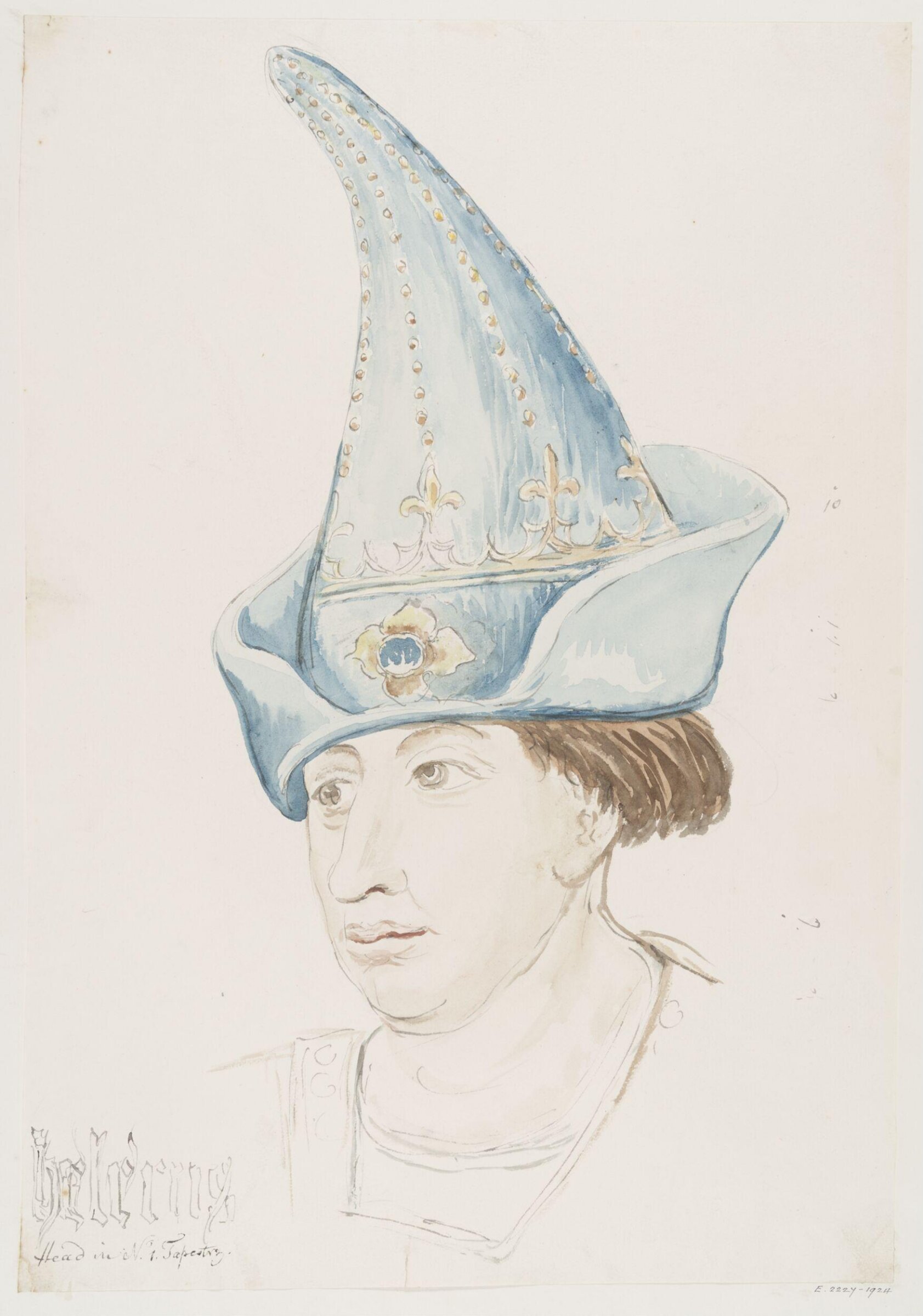 Head in No. 1 Tapestry, John Carter, ca. 1790-1810