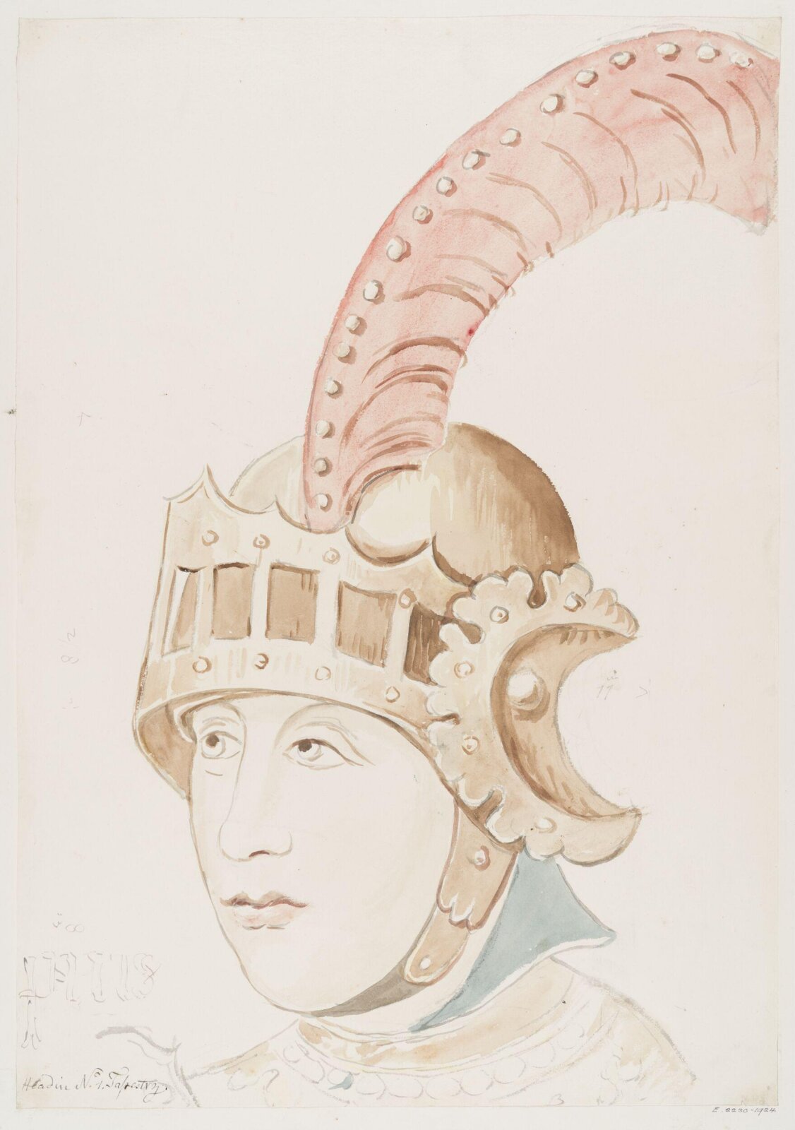 Head in No. 1 Tapestry, John Carter, ca. 1790-1810