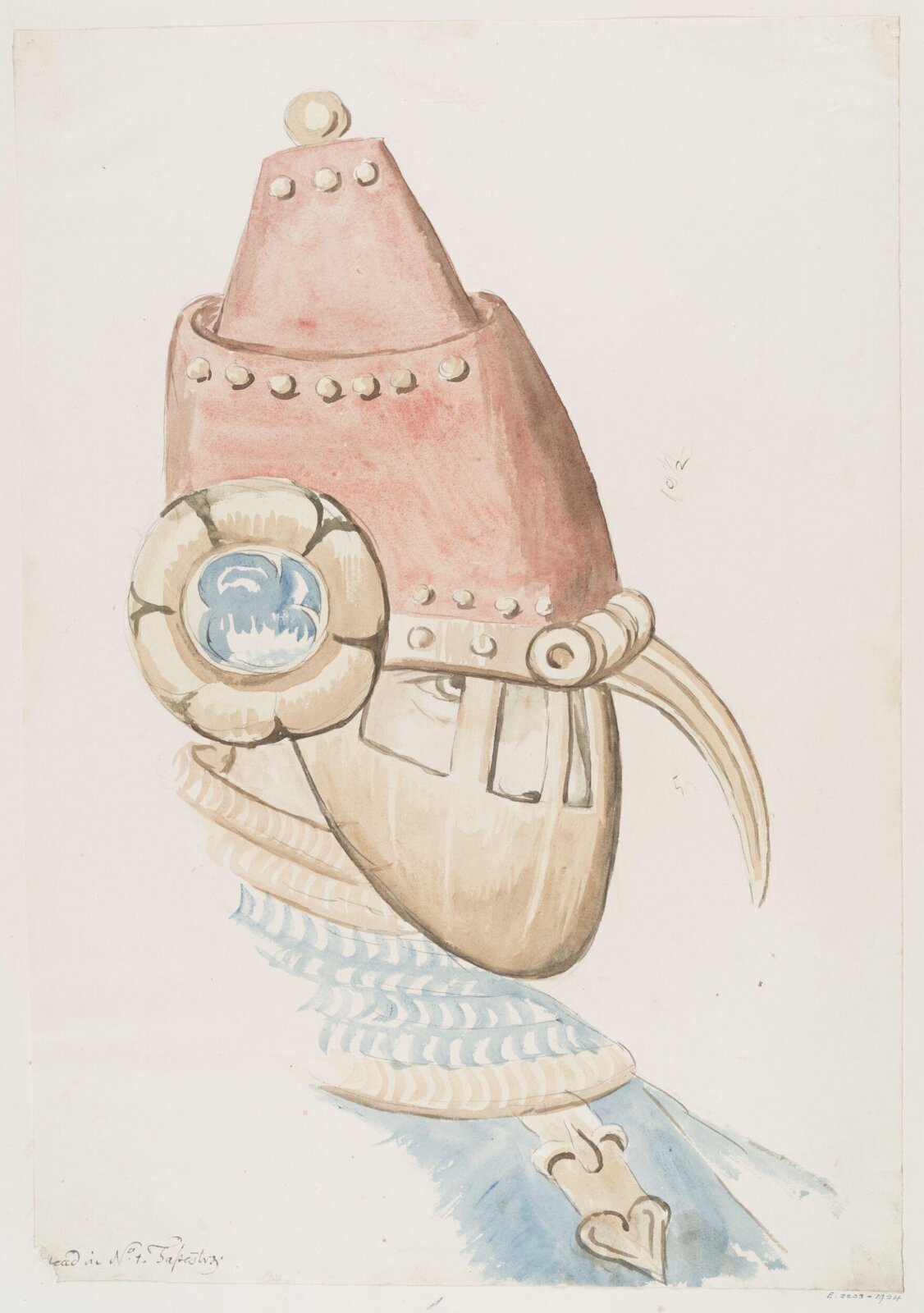 Head in No. 1 Tapestry, John Carter, ca. 1790-1810