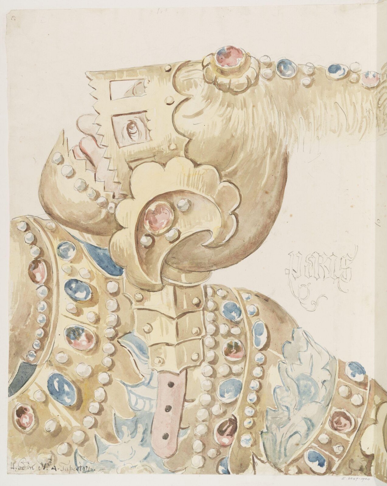 Head in No. 4 Tapestry, John Carter, ca. 1790-1810
