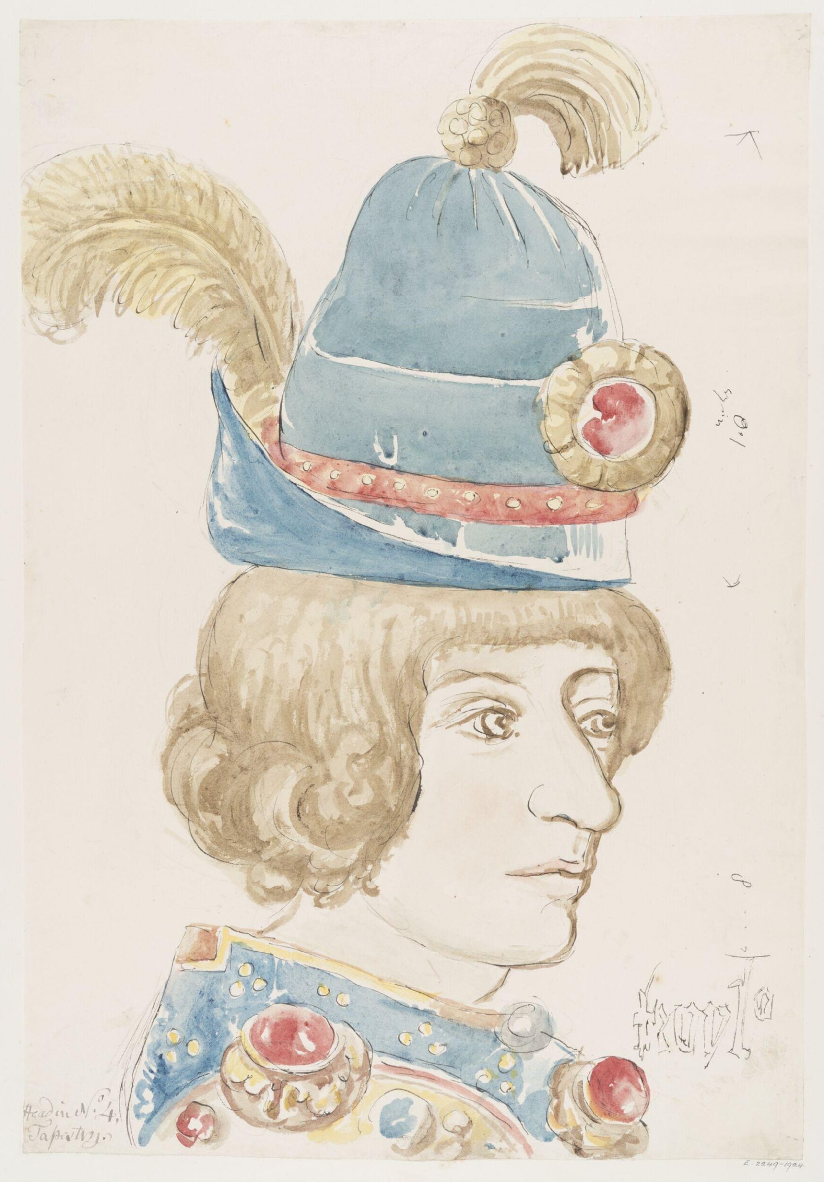 Head in No. 4 Tapestry, John Carter, ca. 1790-1810