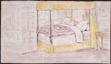 A white mouse in a four-poster bed thumbnail 1