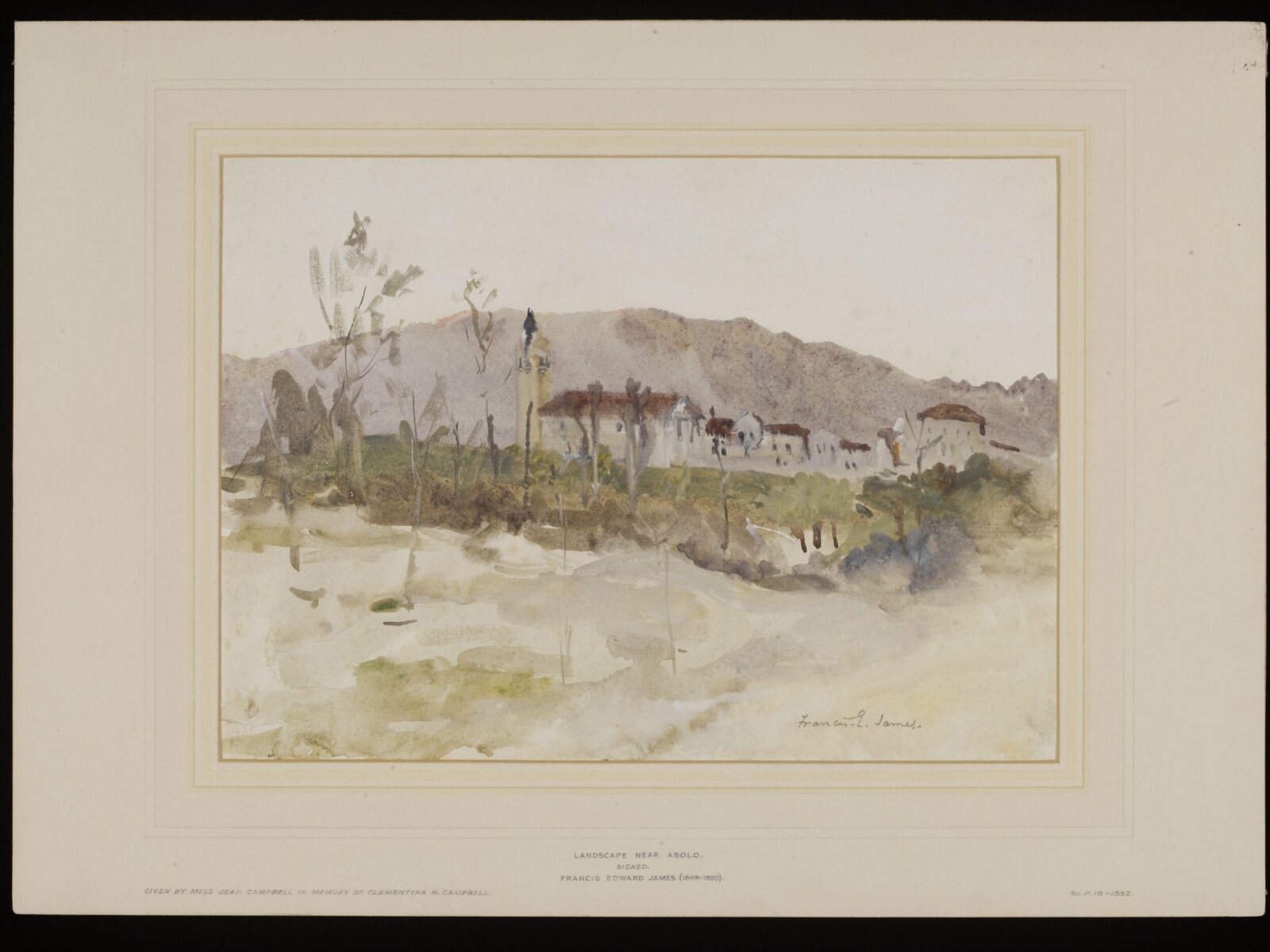 Landscape near Asolo, Francis Edward James, late 19th century-early 20th century
