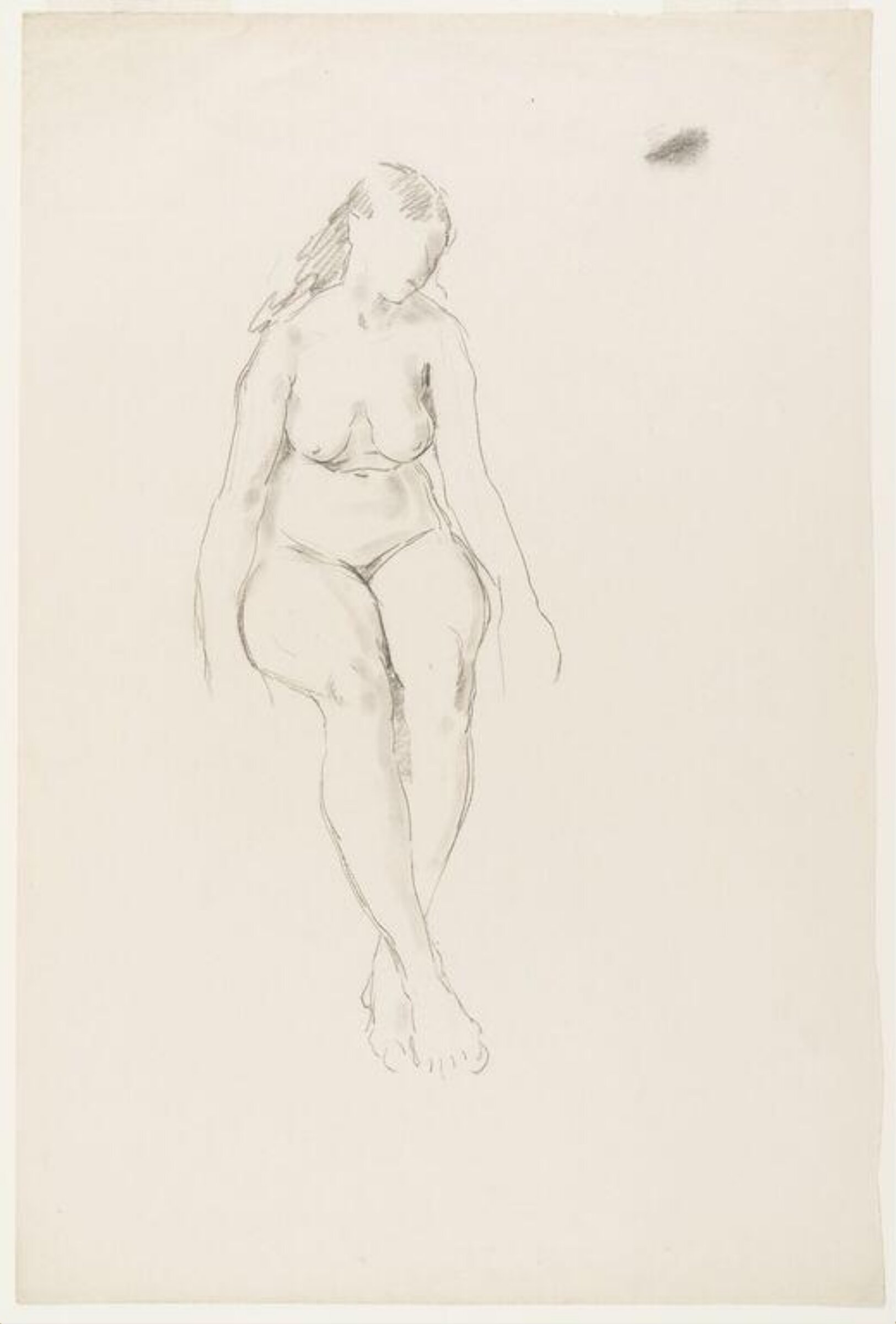 Female nude; seated with feet crossed, Philip Connard, ca.1900-1912
