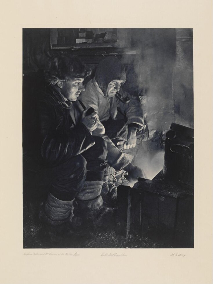 Scott's last expedition. Captain Oates and Mr Meares at the Blubber Stove top image