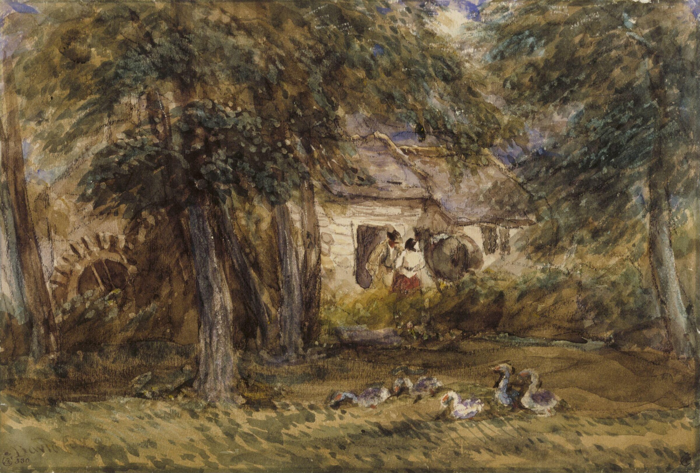 A Water-Mill near Bettws-y-Coed, David Cox, ca. early 19th century