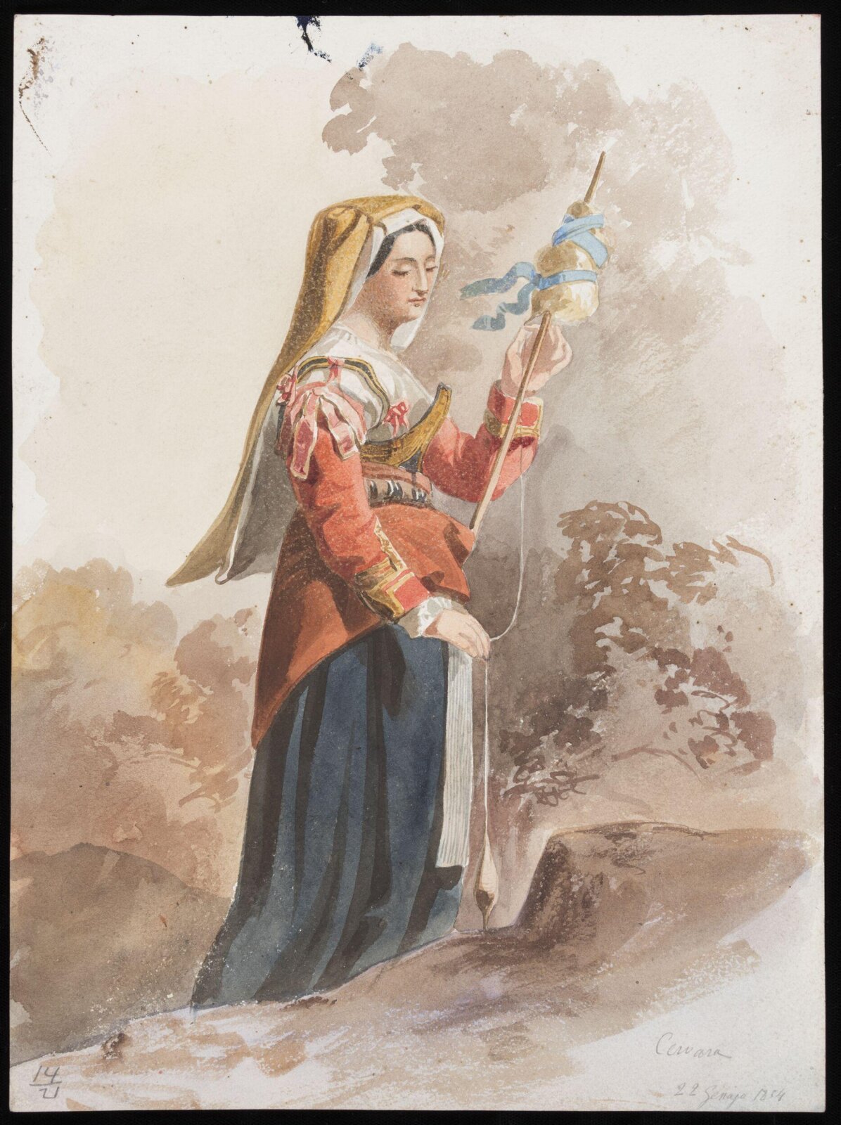 Drawing, Nicholas Chevalier, 1853