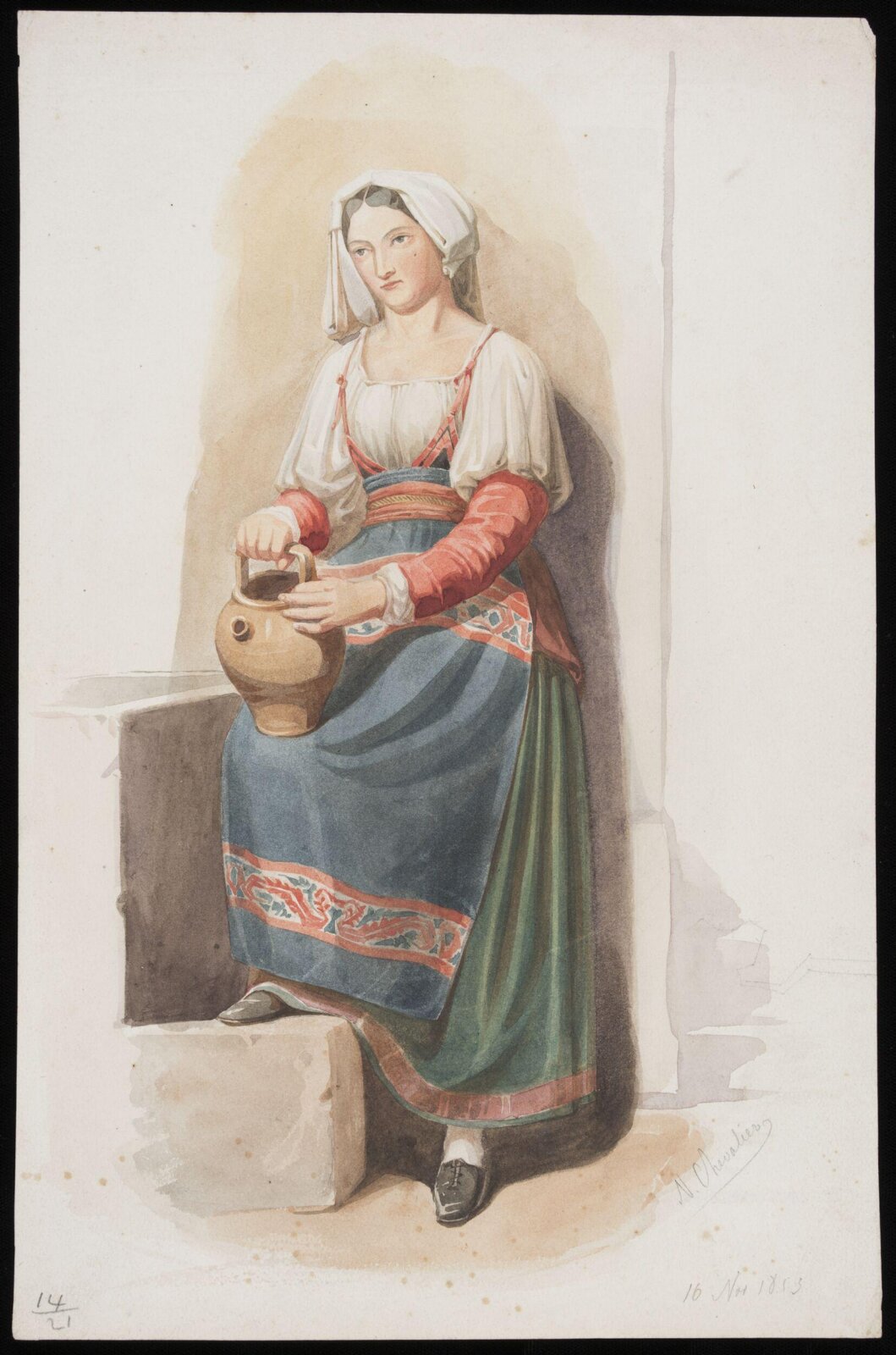 Drawing, Nicholas Chevalier, 1853