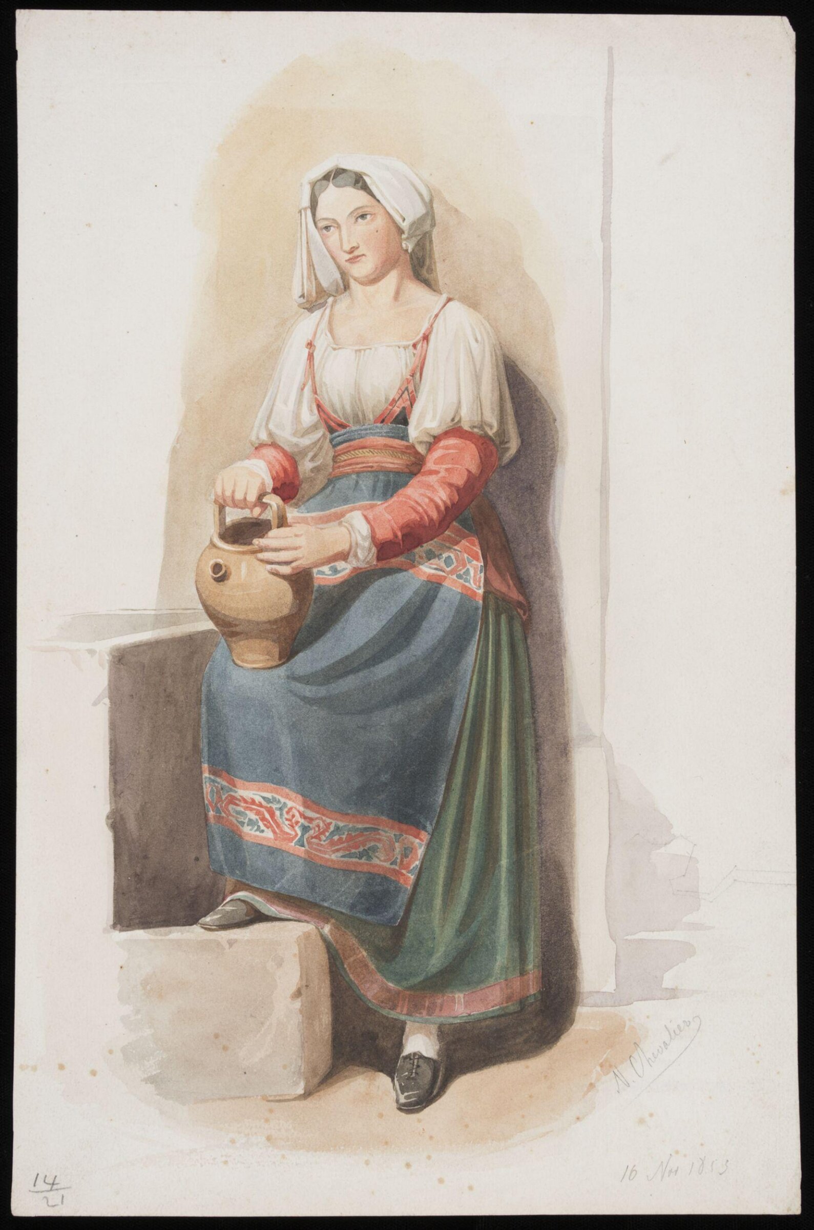 Drawing, Nicholas Chevalier, 1853