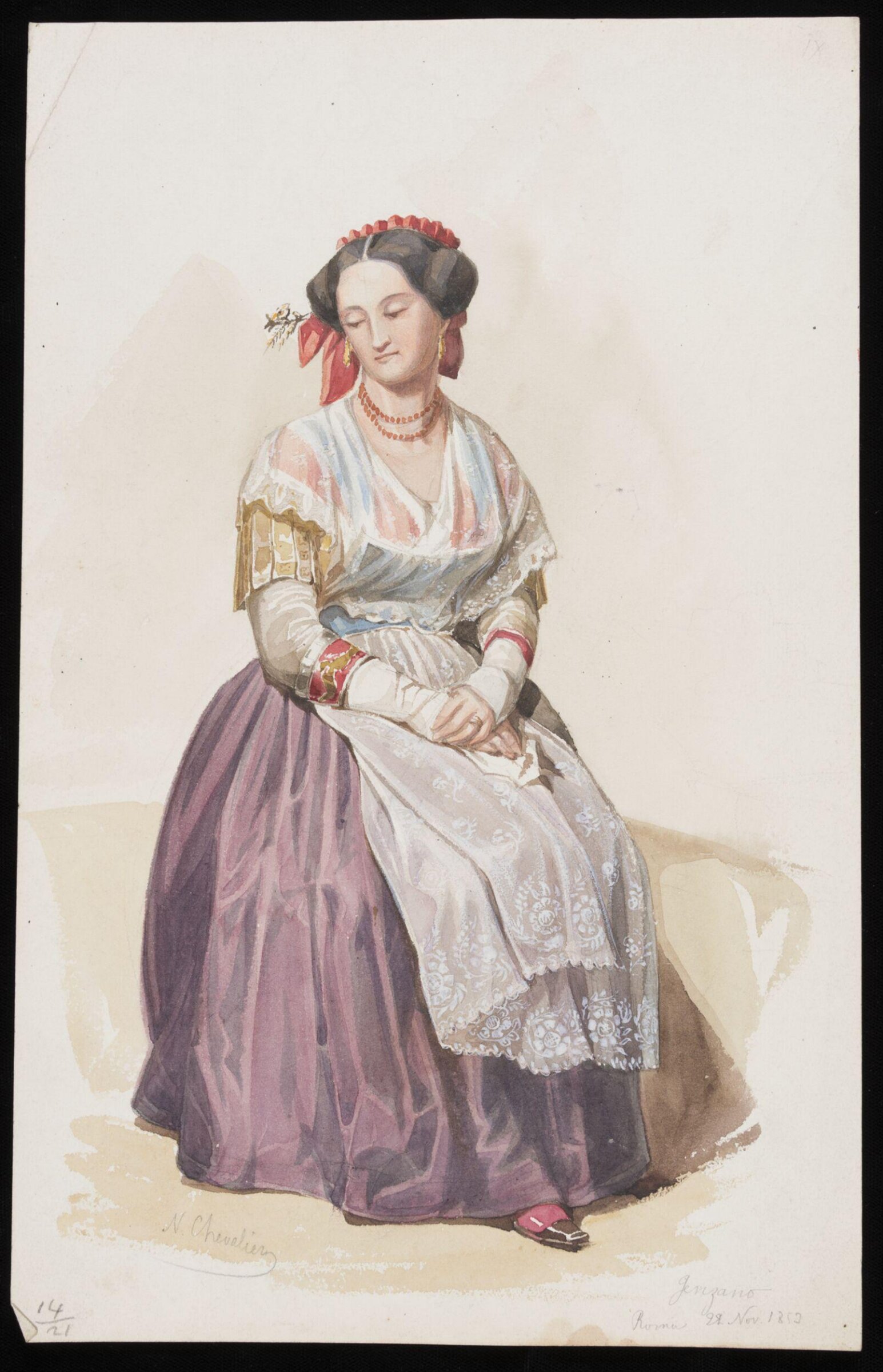 Drawing, Nicholas Chevalier, 1853
