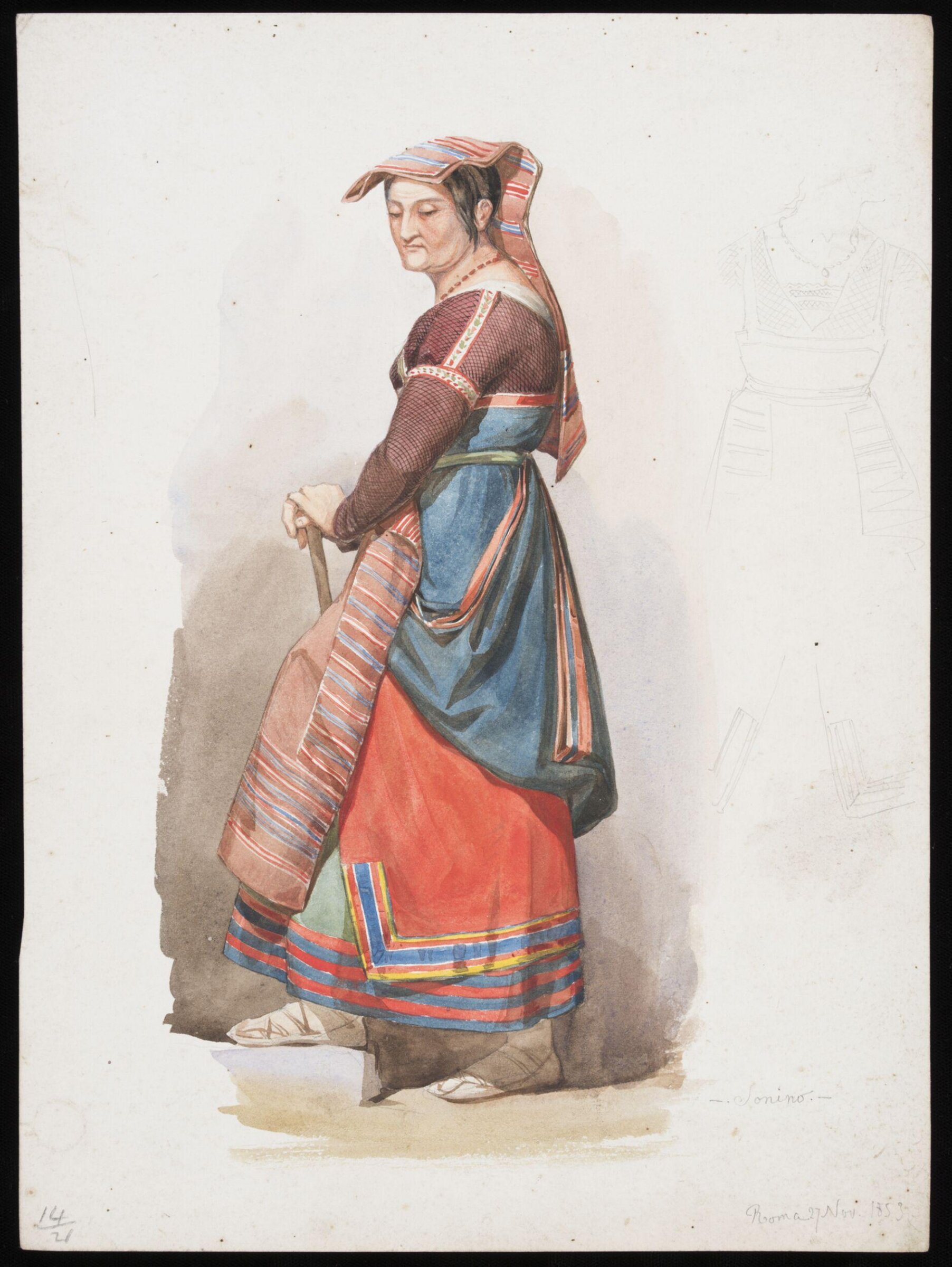 Drawing, Nicholas Chevalier, 1853